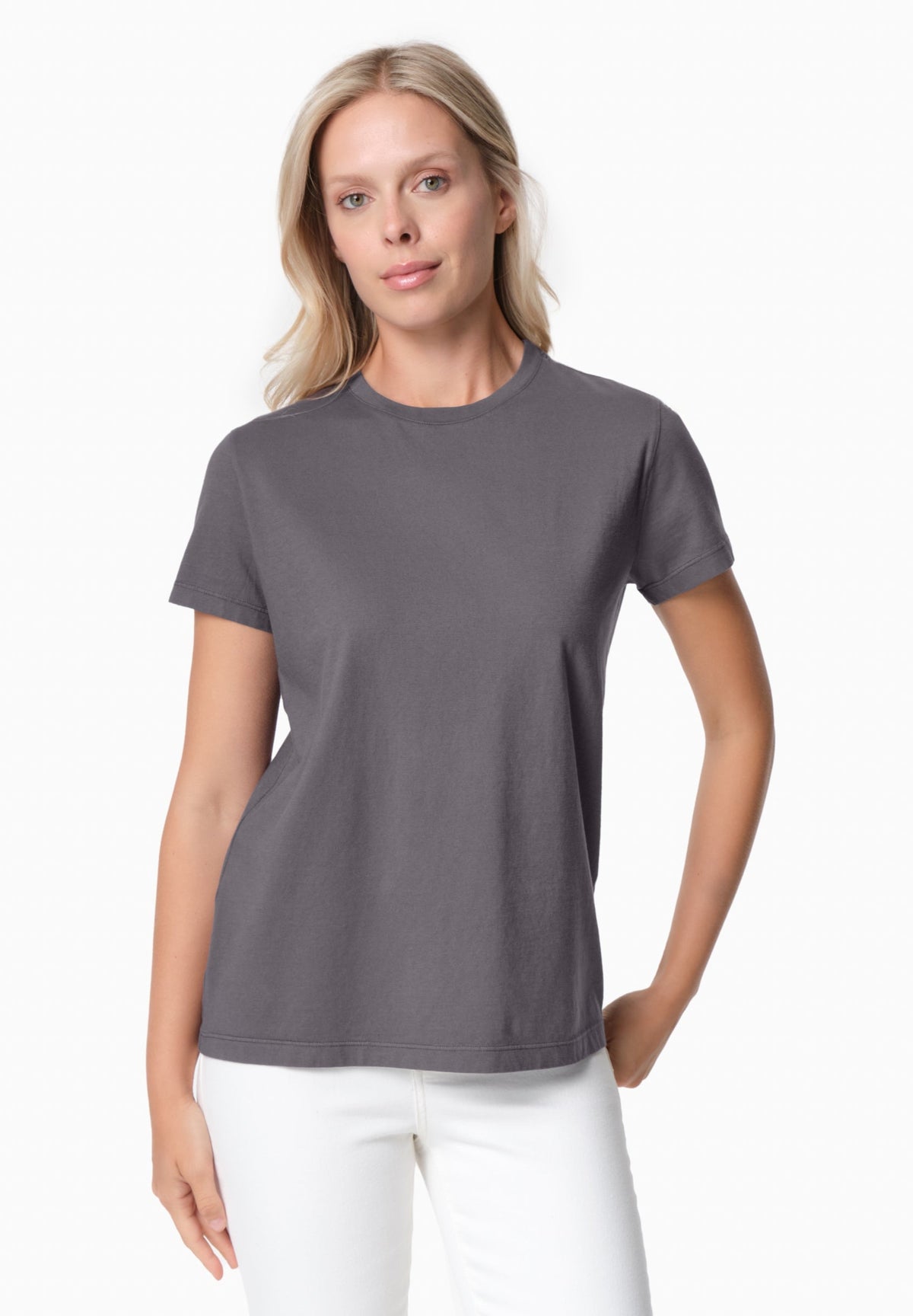 TENNUR Damen Basic T-Shirt Bio-Baumwolle – Shadow