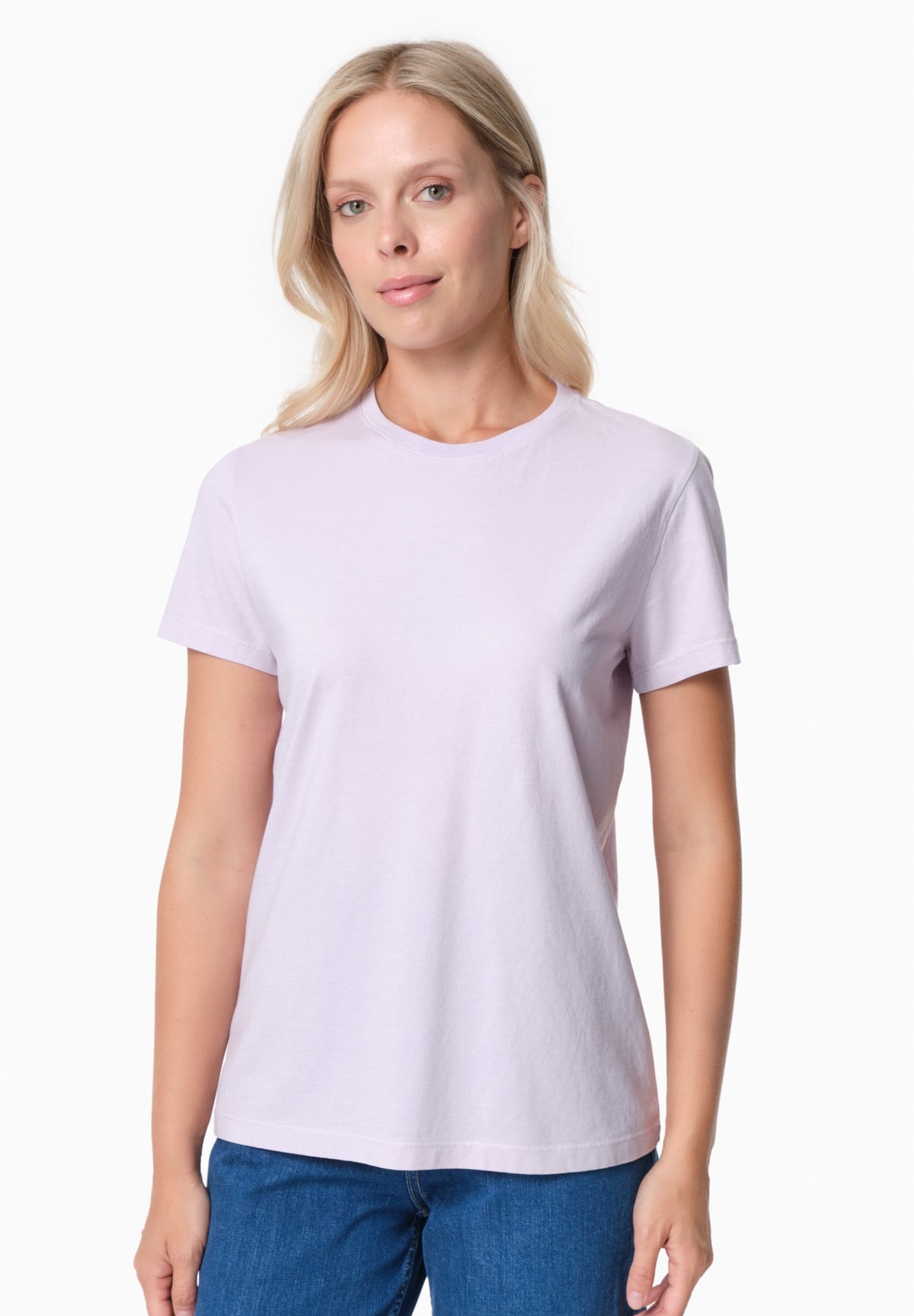 TENNUR Damen Basic T-Shirt Bio-Baumwolle – Soft Lilac