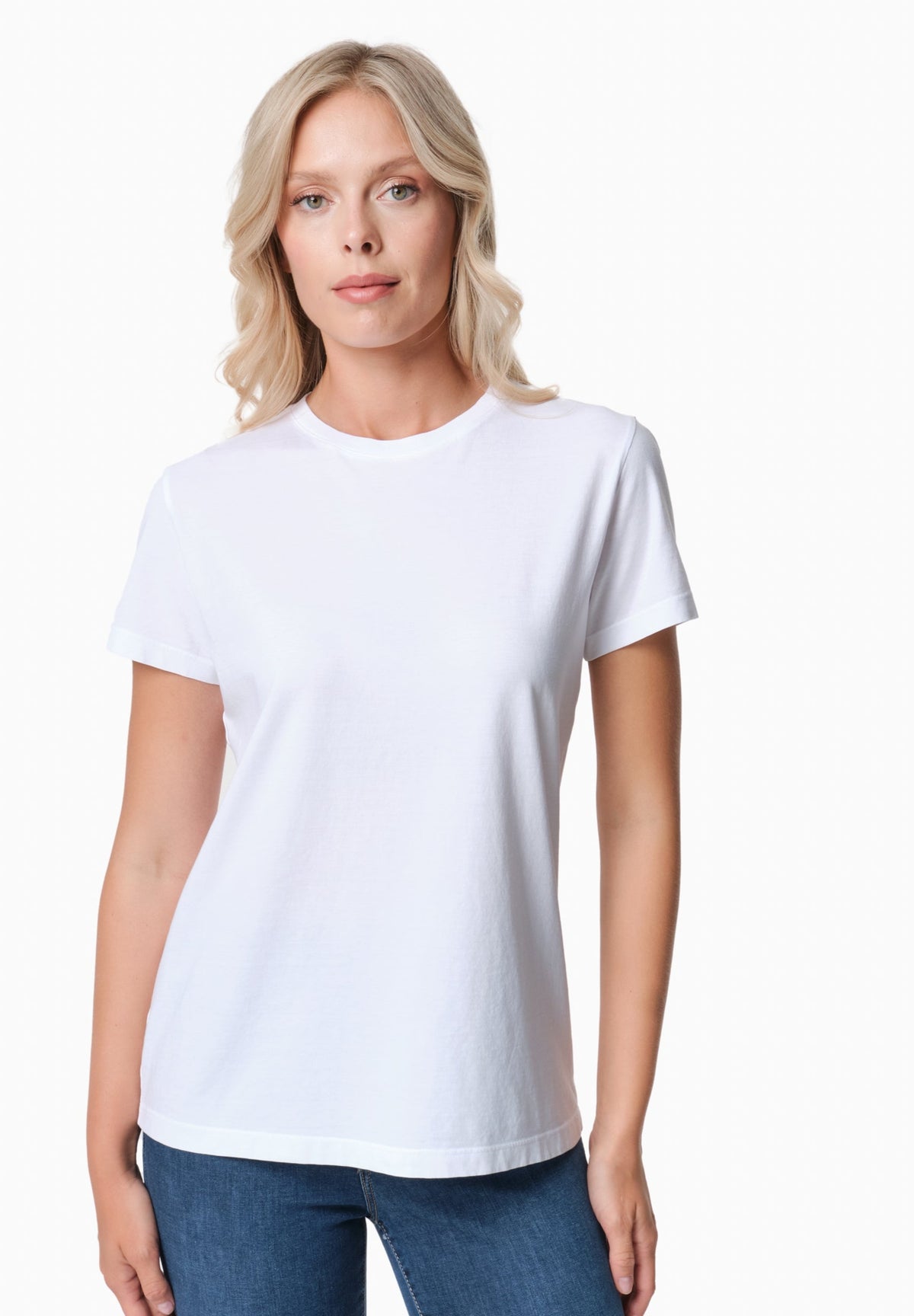 TENNUR Damen Basic T-Shirt Bio-Baumwolle – White