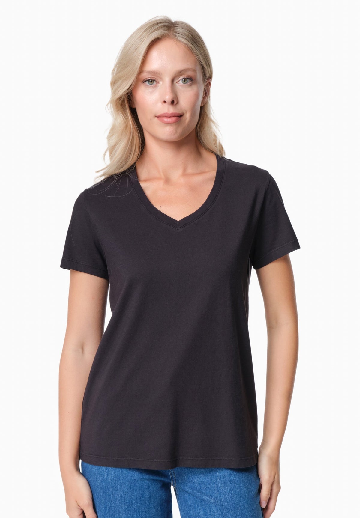 TESSA Damen Basic T-Shirt Bio-Baumwolle – Black