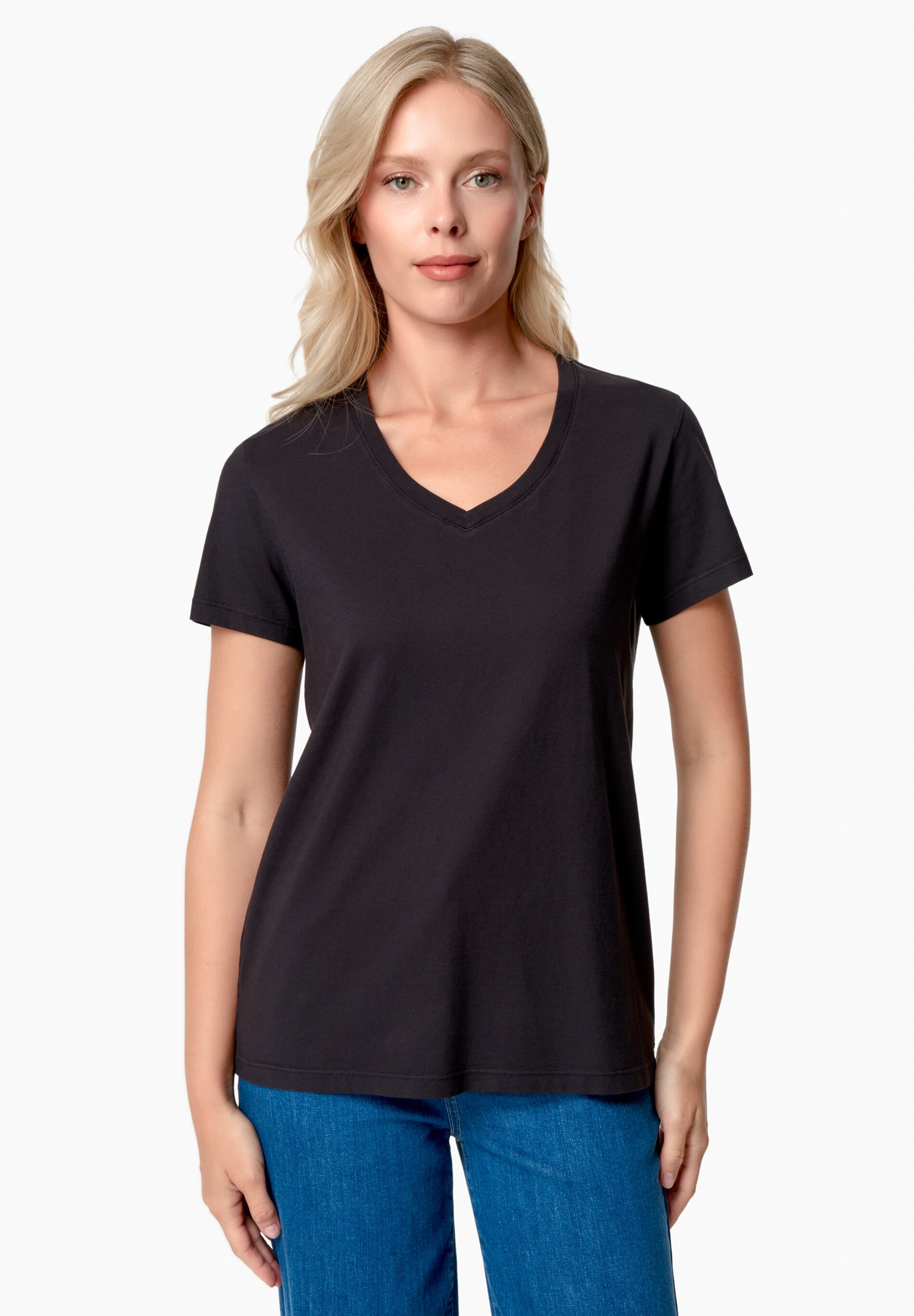 TESSA | Basic T-Shirt aus Bio-Baumwolle mit V-Ausschnitt