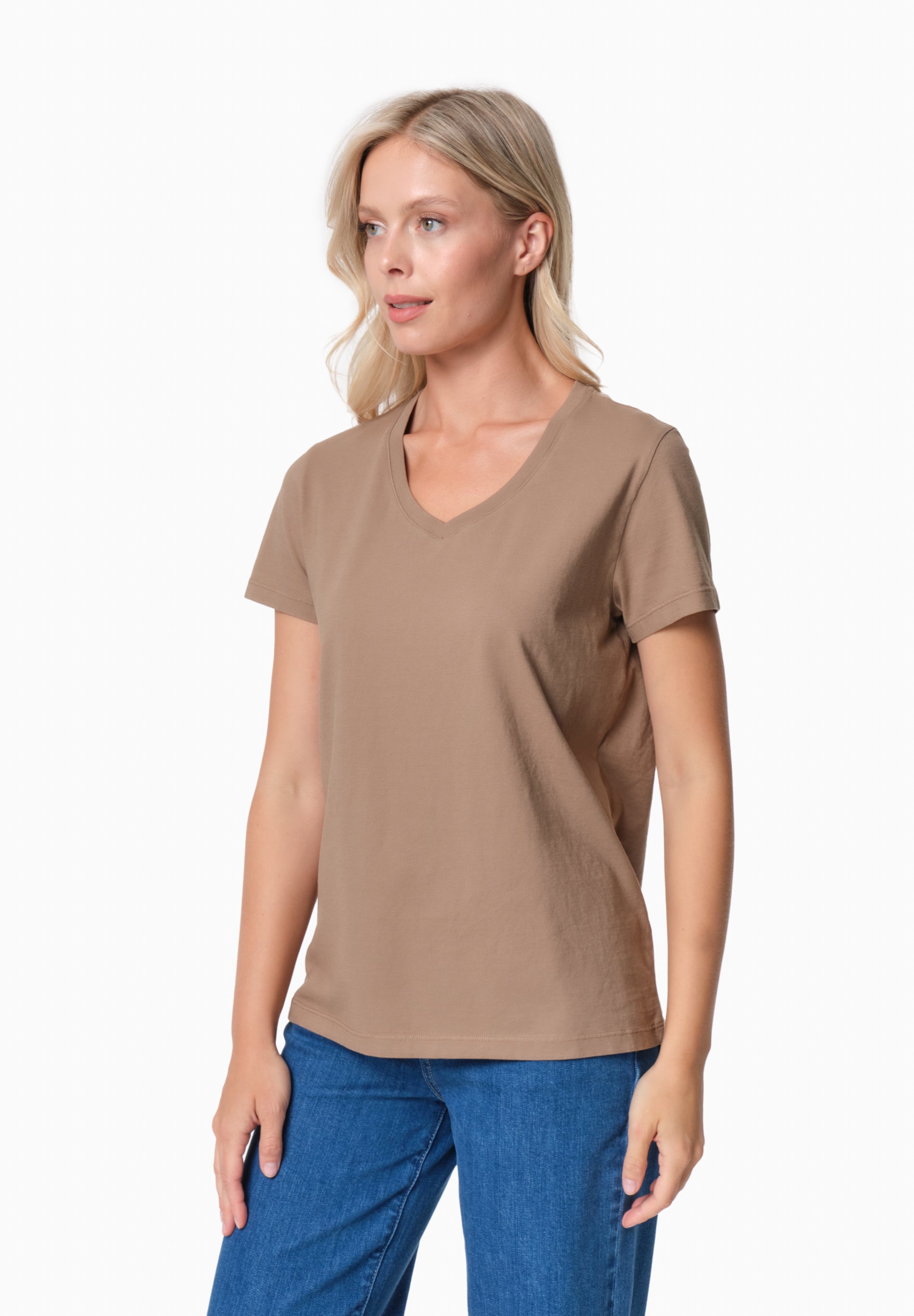 TESSA | Basic T-Shirt aus Bio-Baumwolle mit V-Ausschnitt