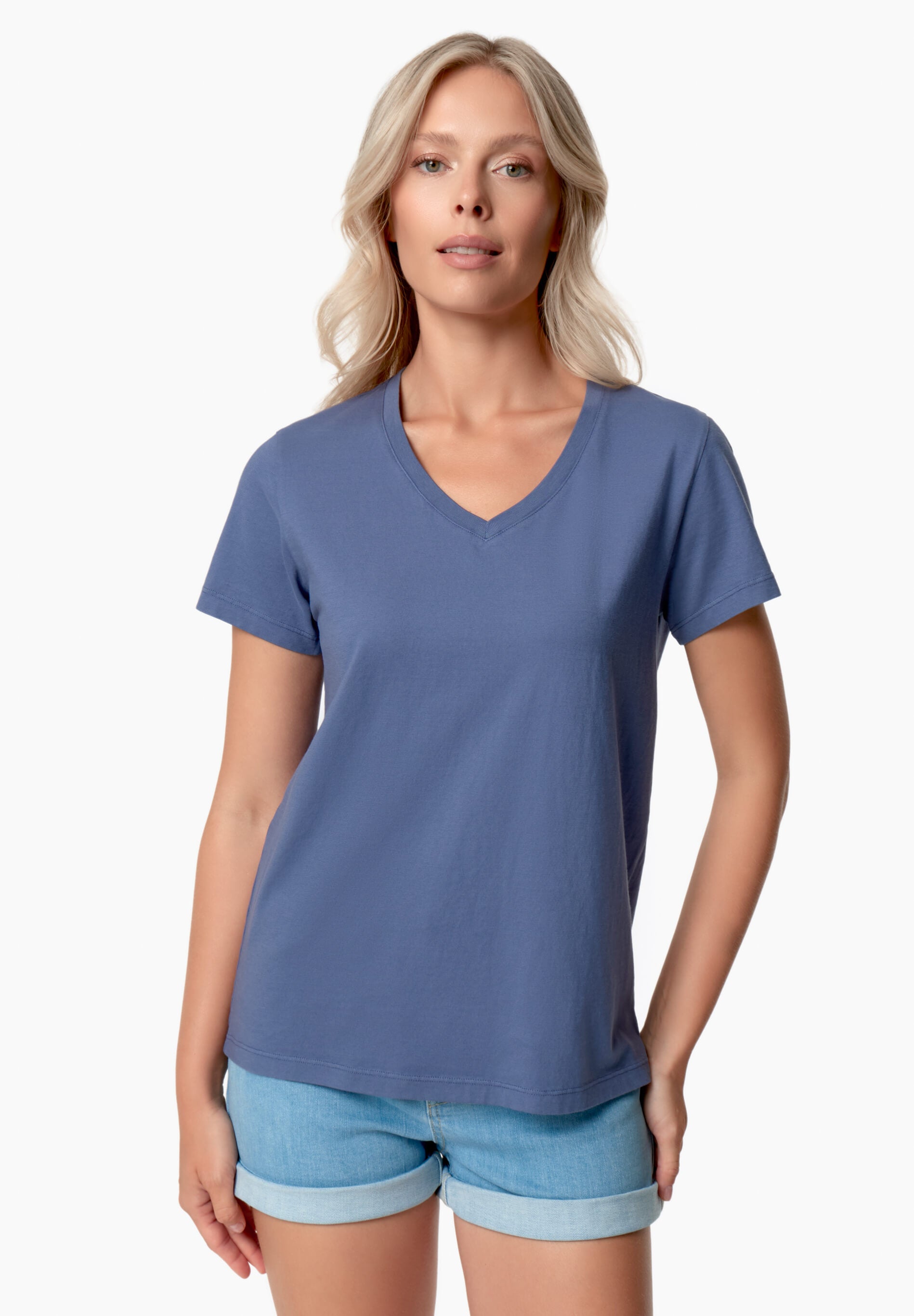 TESSA | Basic T-Shirt aus Bio-Baumwolle mit V-Ausschnitt