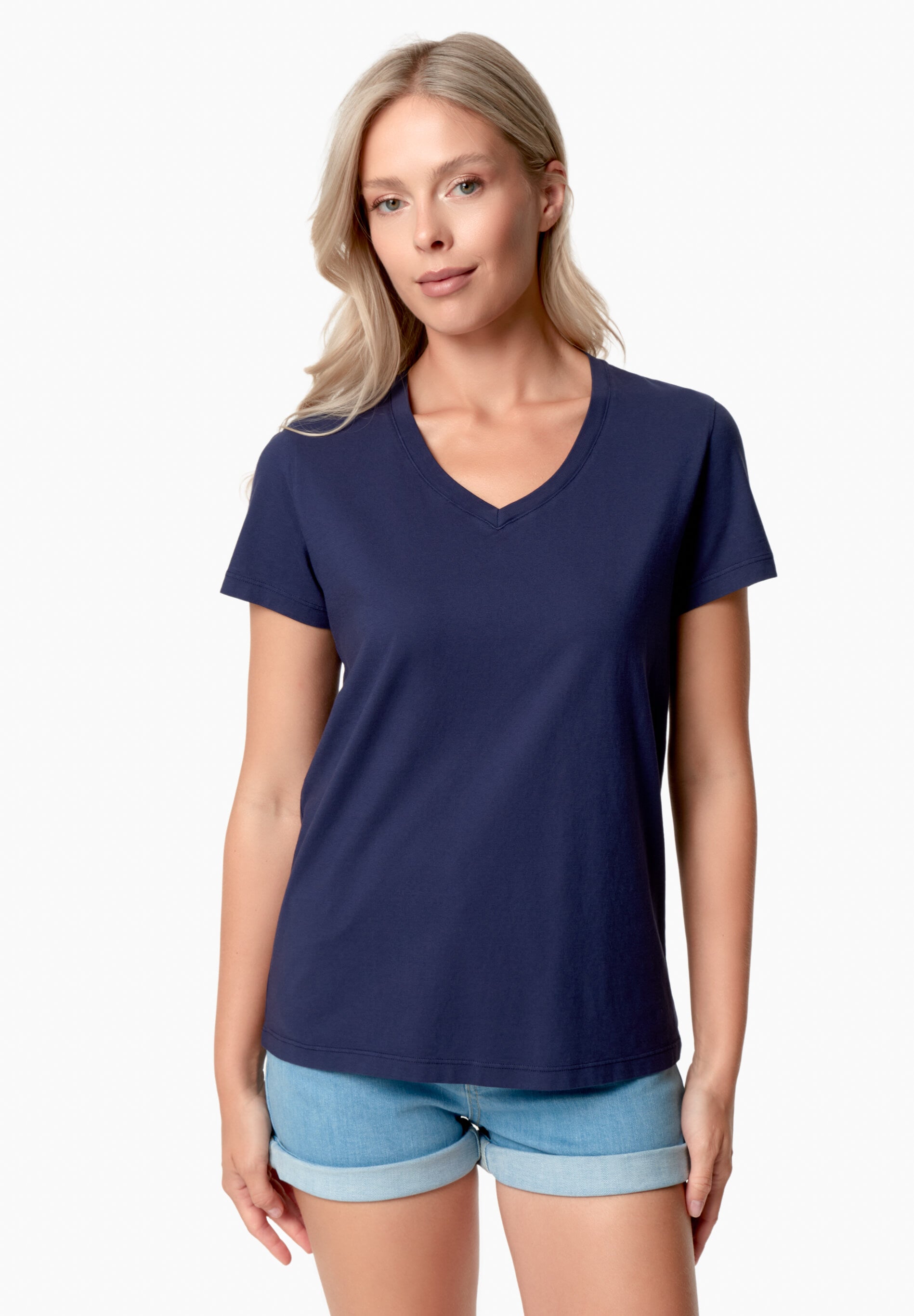 TESSA | Basic T-Shirt aus Bio-Baumwolle mit V-Ausschnitt