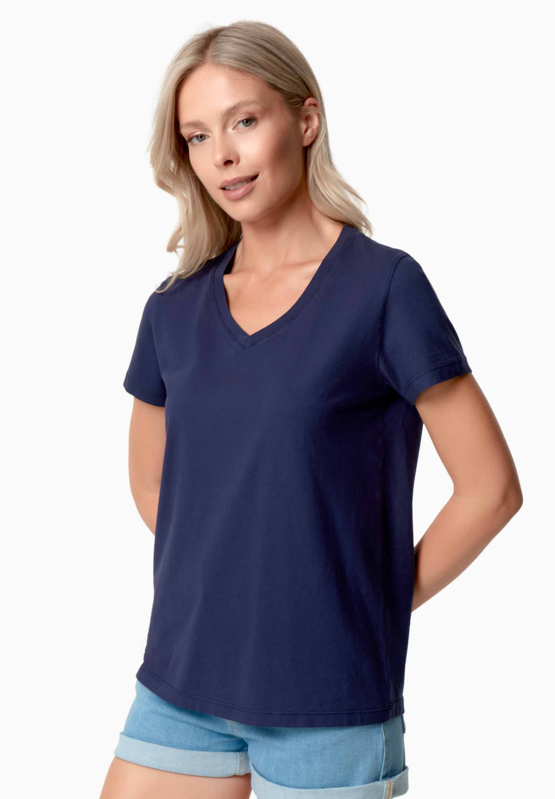 TESSA | Basic T-Shirt aus Bio-Baumwolle mit V-Ausschnitt