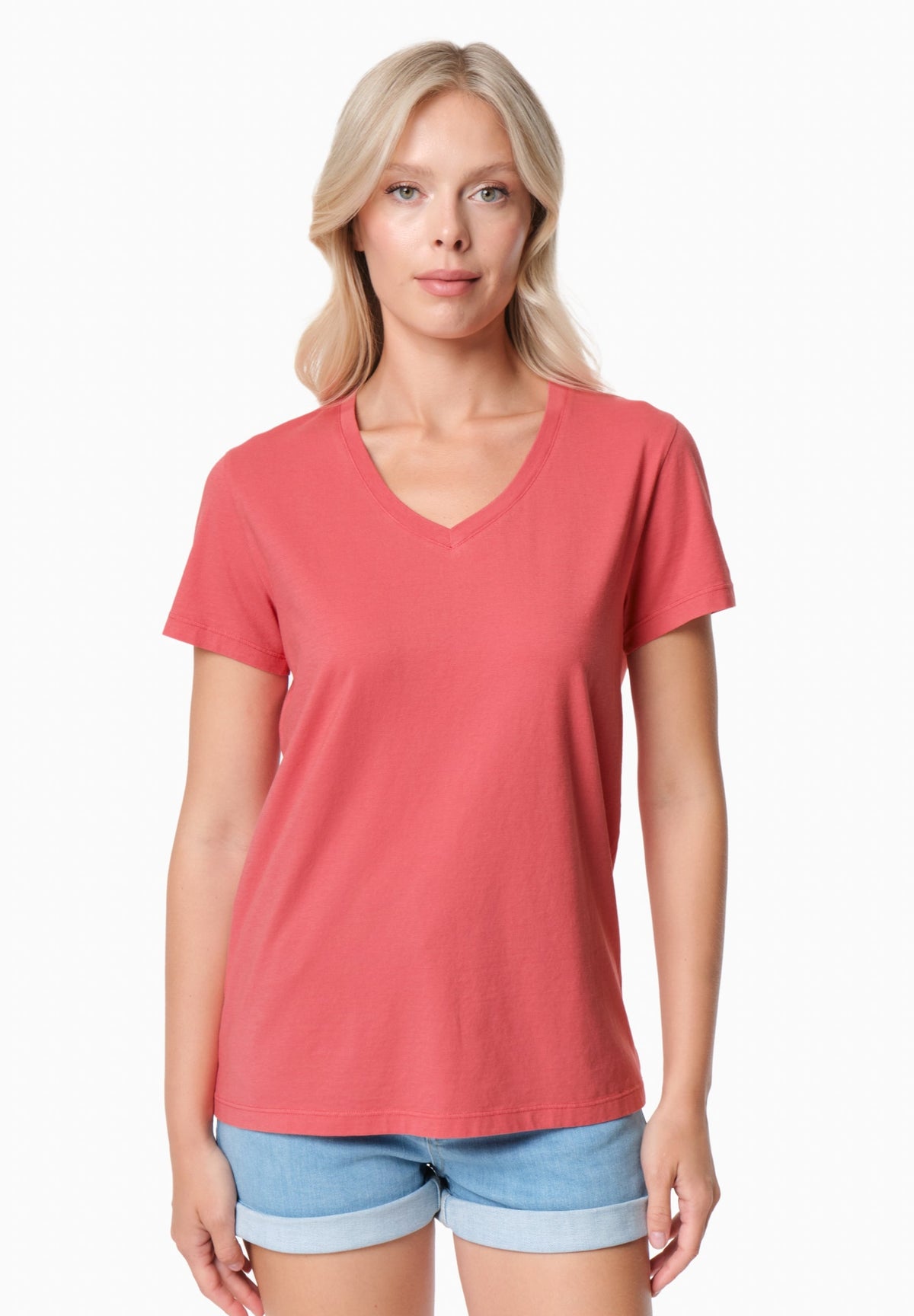TESSA Damen Basic T-Shirt Bio-Baumwolle – Radiant Red