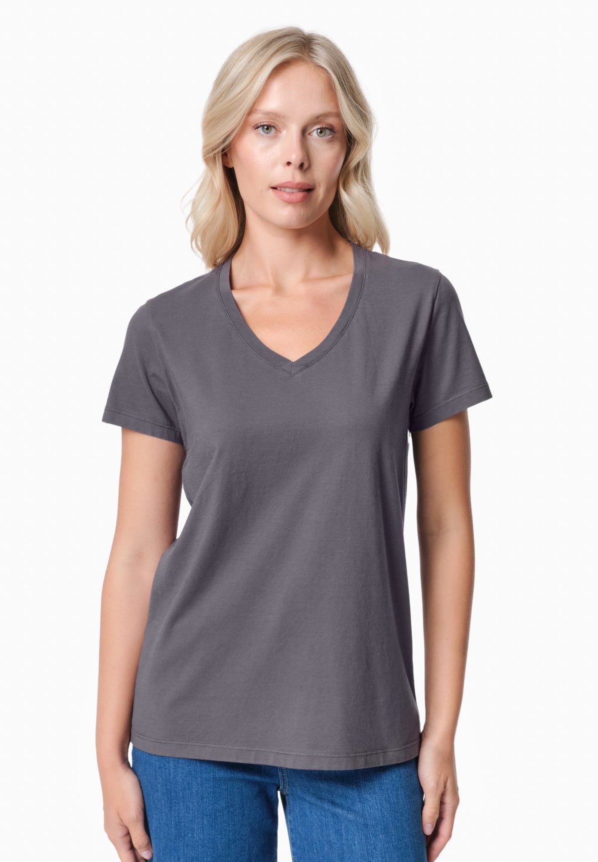 TESSA Damen Basic T-Shirt Bio-Baumwolle – Shadow
