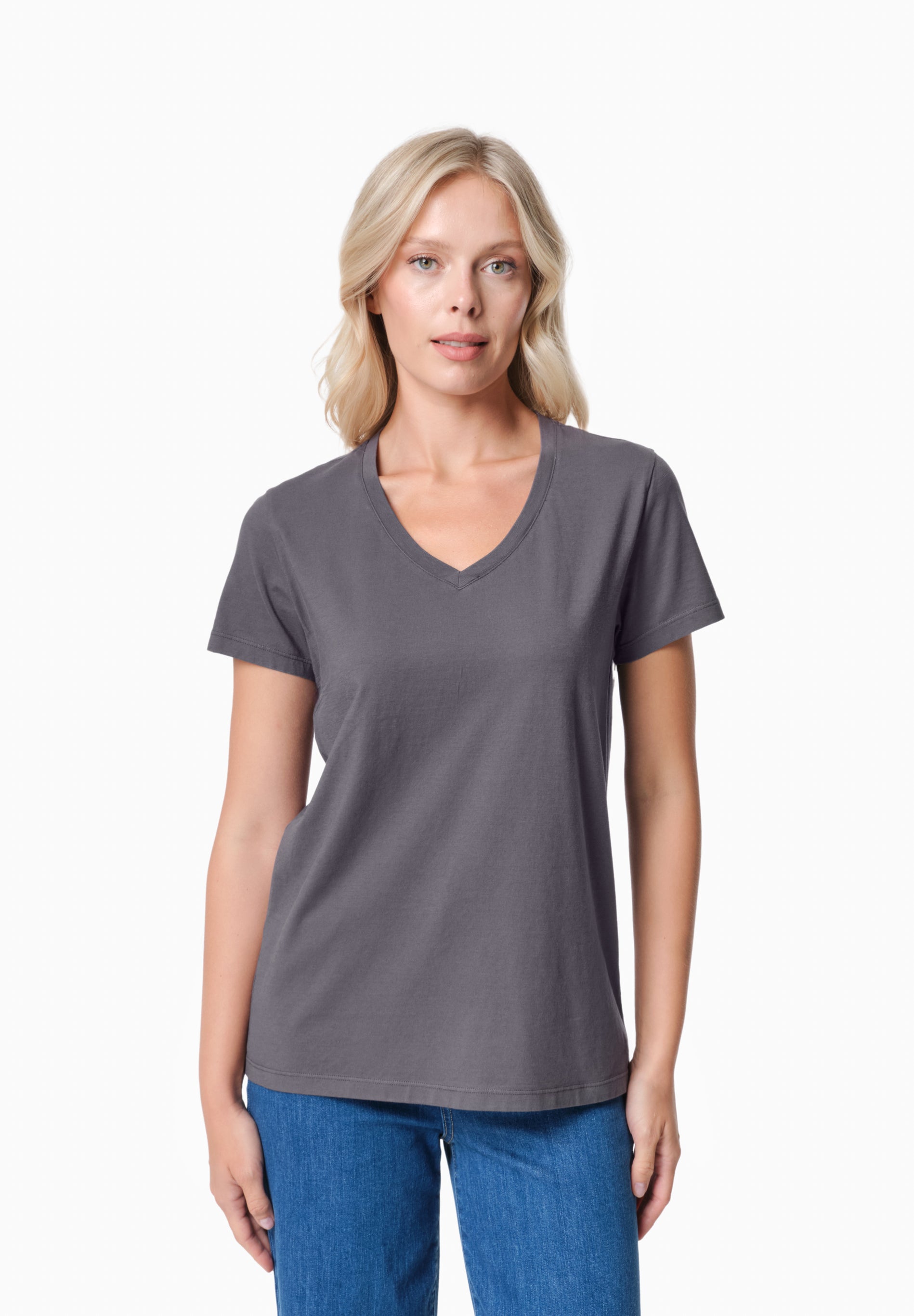 TESSA | Basic T-Shirt aus Bio-Baumwolle mit V-Ausschnitt