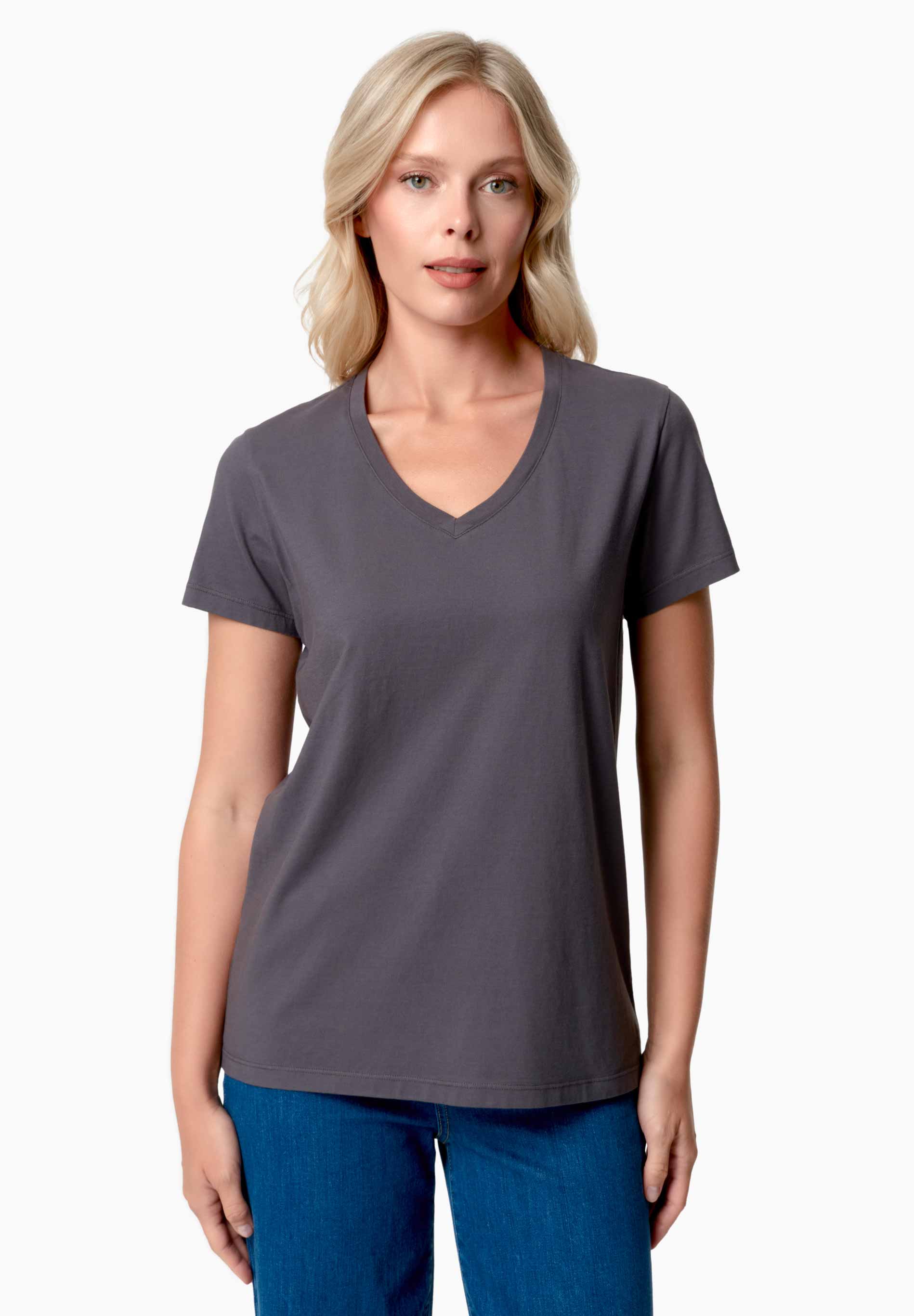 TESSA | Basic T-Shirt aus Bio-Baumwolle mit V-Ausschnitt