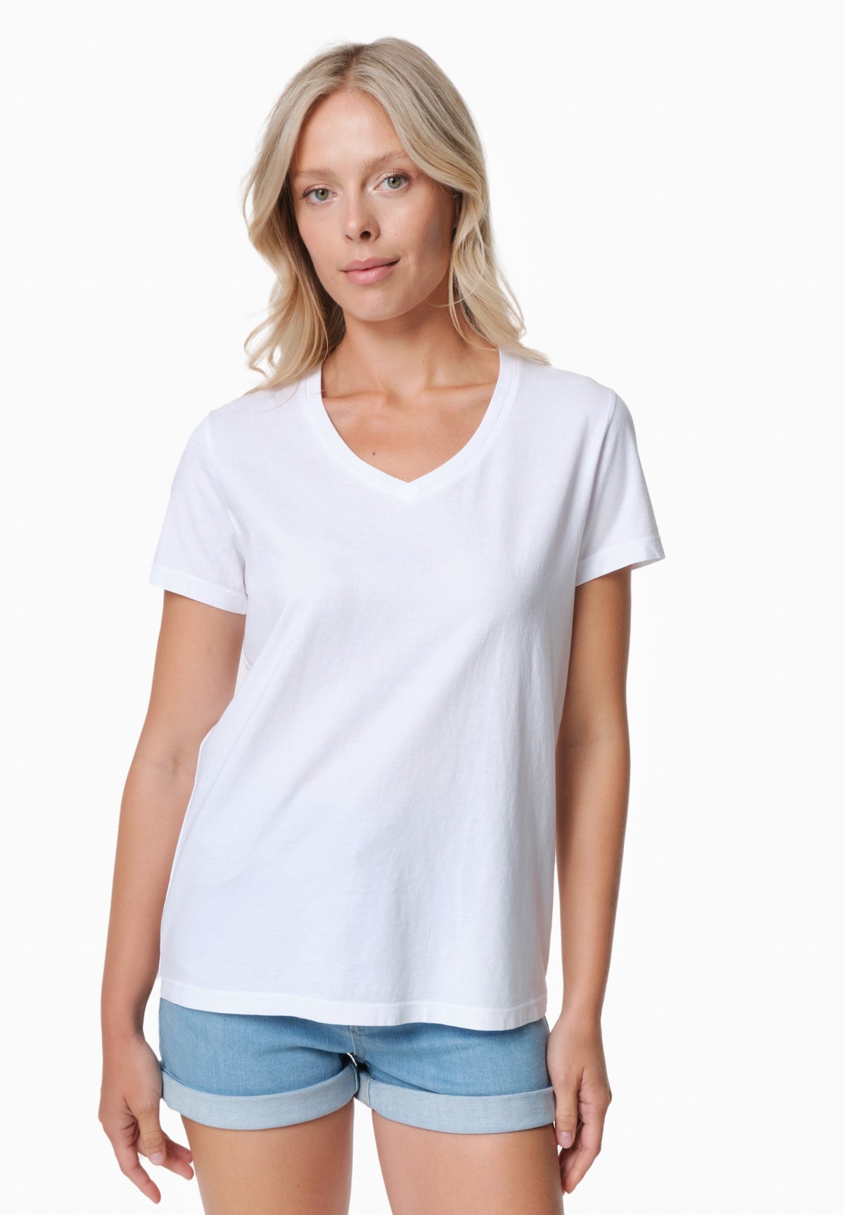 TESSA Damen Basic T-Shirt Bio-Baumwolle – White