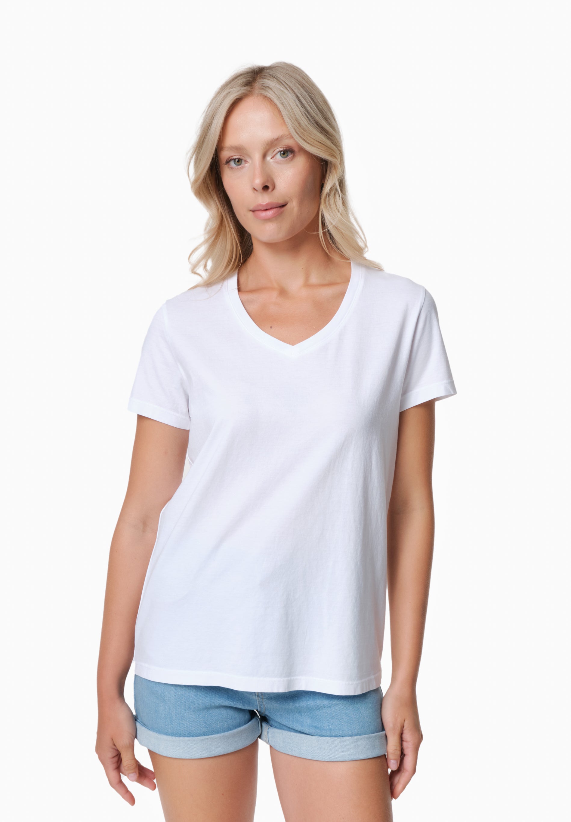 TESSA | Basic T-Shirt aus Bio-Baumwolle mit V-Ausschnitt