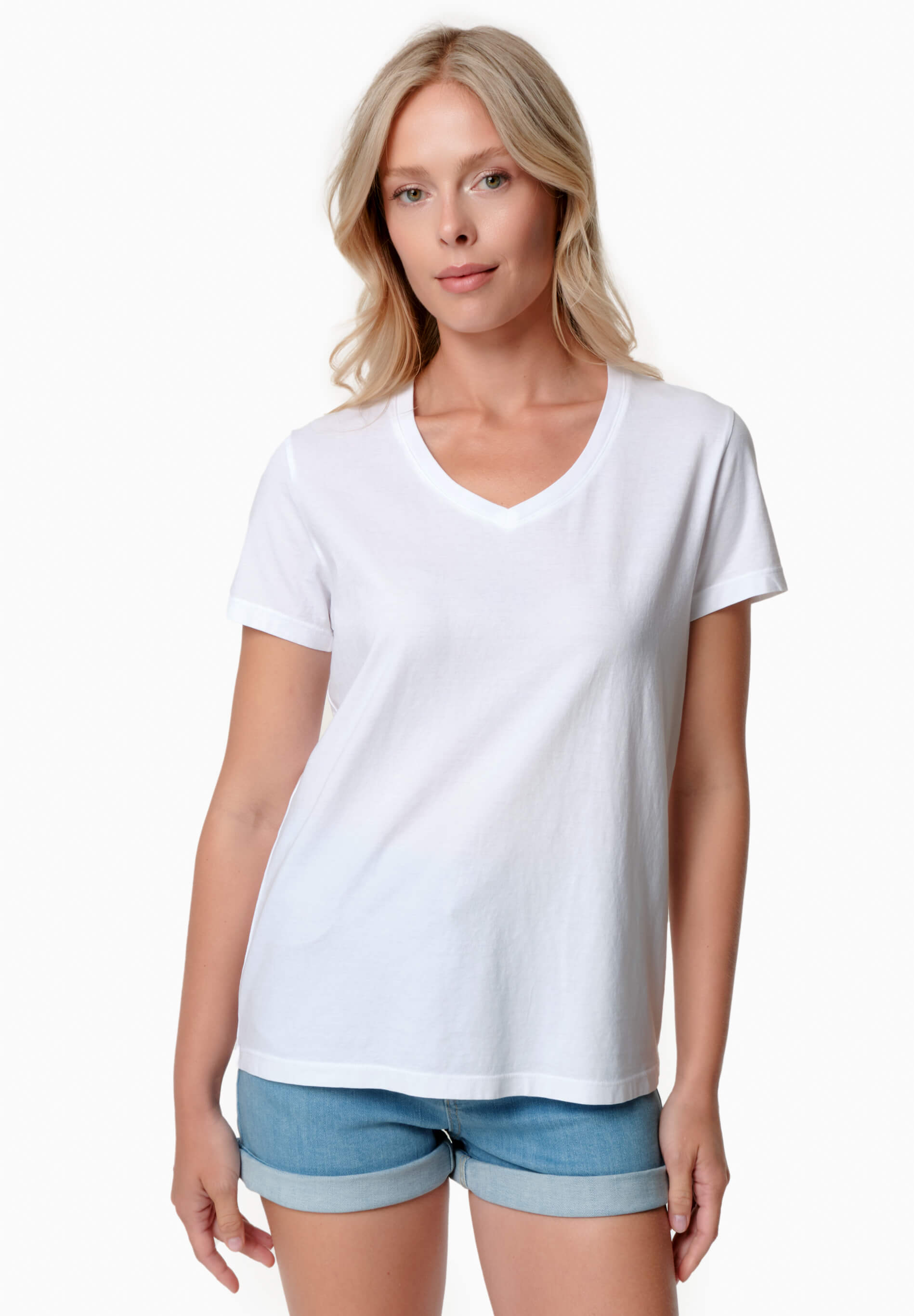 TESSA | Basic T-Shirt aus Bio-Baumwolle mit V-Ausschnitt
