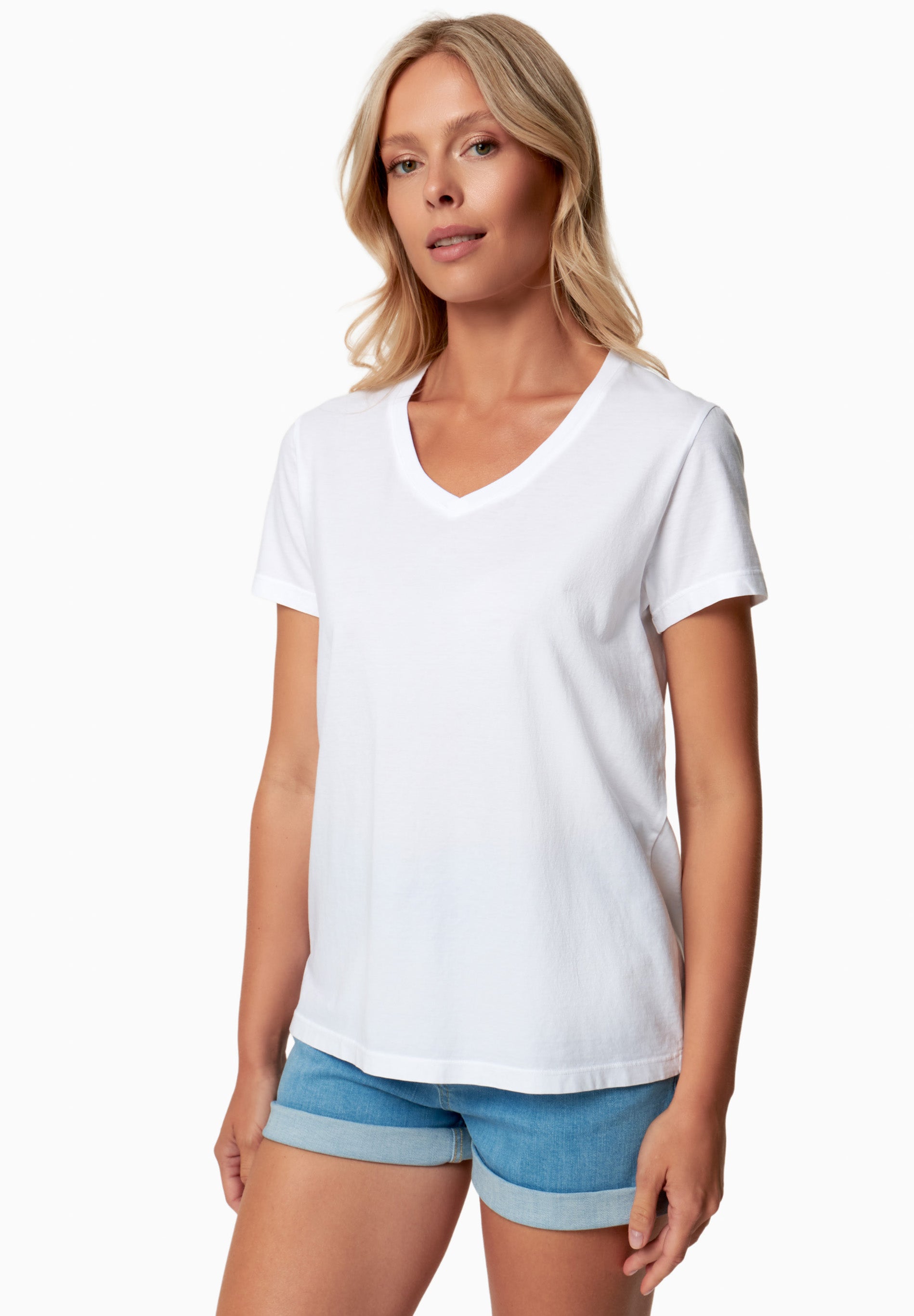 TESSA | Basic T-Shirt aus Bio-Baumwolle mit V-Ausschnitt