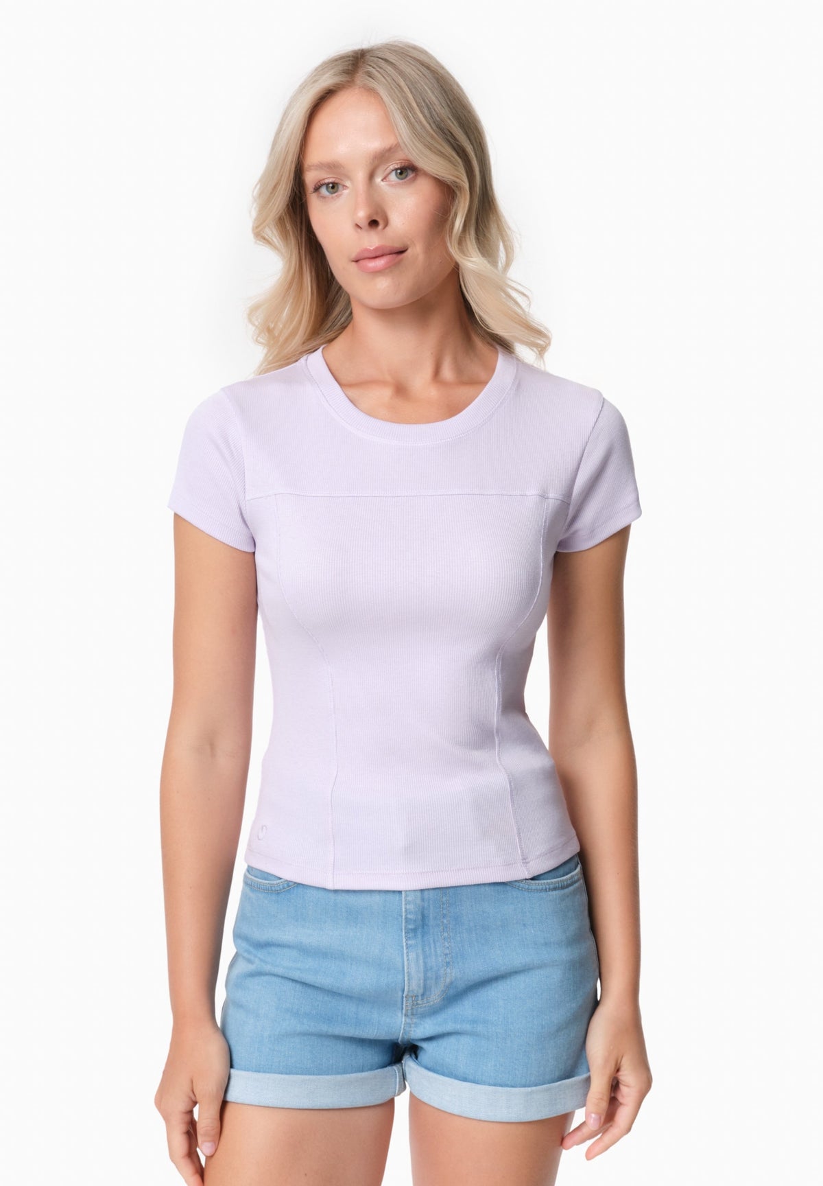 TILLDA Damen Rib T-Shirt TENCEL™ Modal und Bio-Baumwolle – Soft Lilac