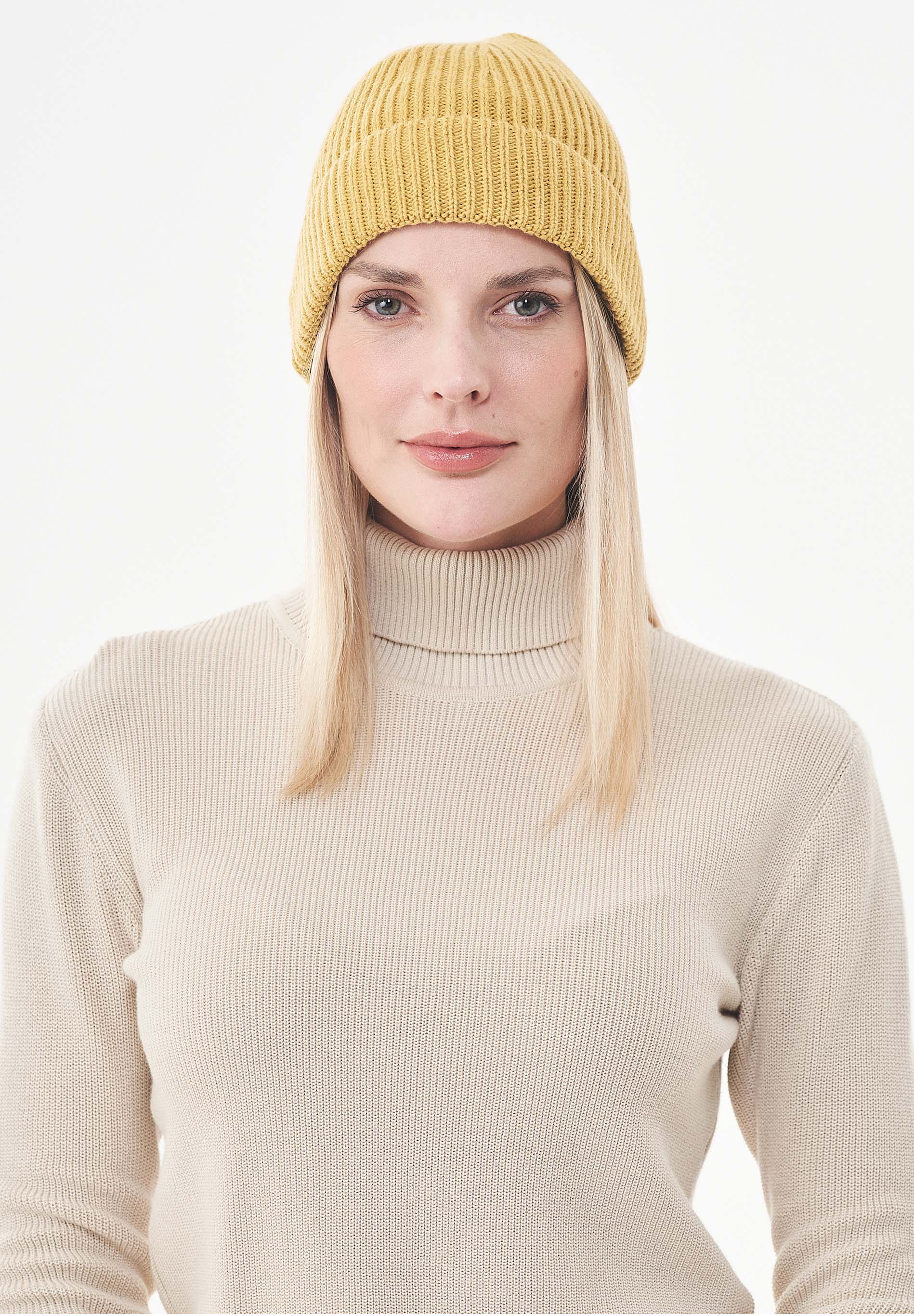 Unisex Strick-Beanie aus Bio-Merinowolle und Bio-Baumwolle
