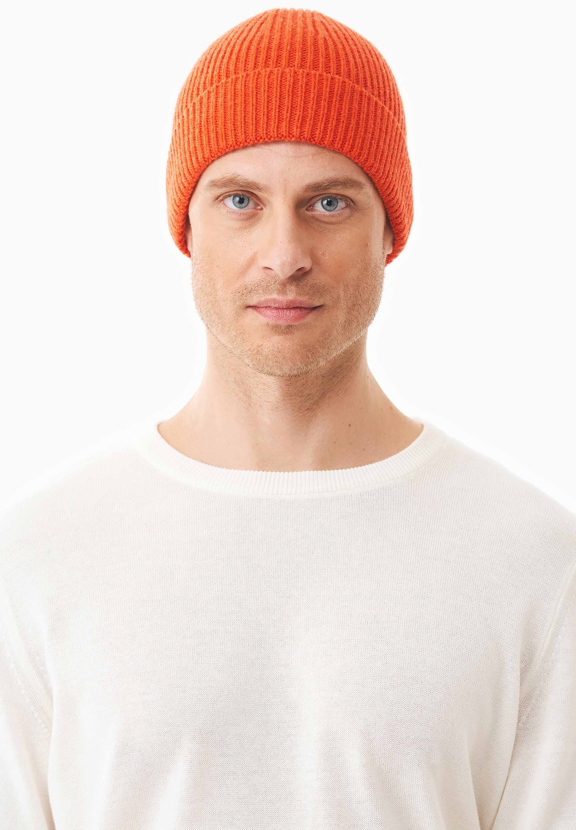 Unisex Strick-Beanie aus Bio-Merinowolle und Bio-Baumwolle