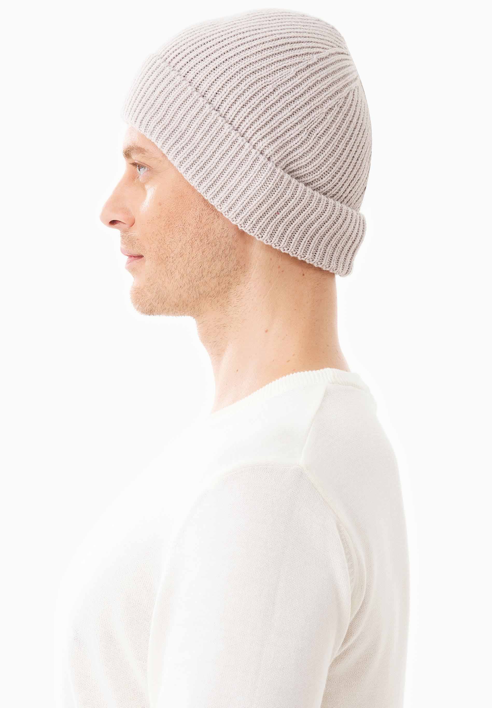 Unisex Strick-Beanie aus Bio-Merinowolle und Bio-Baumwolle