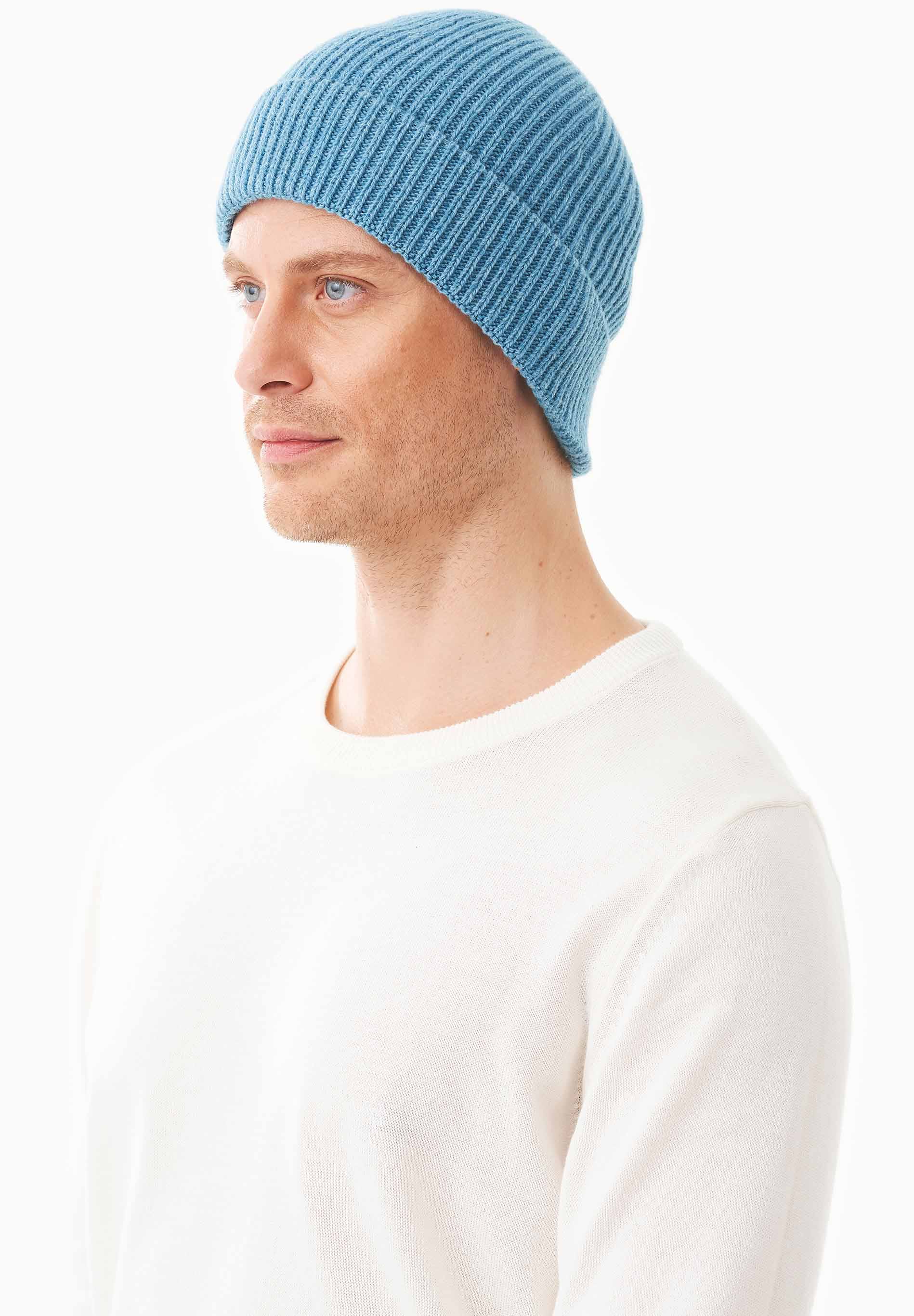 Unisex Strick-Beanie aus Bio-Merinowolle und Bio-Baumwolle