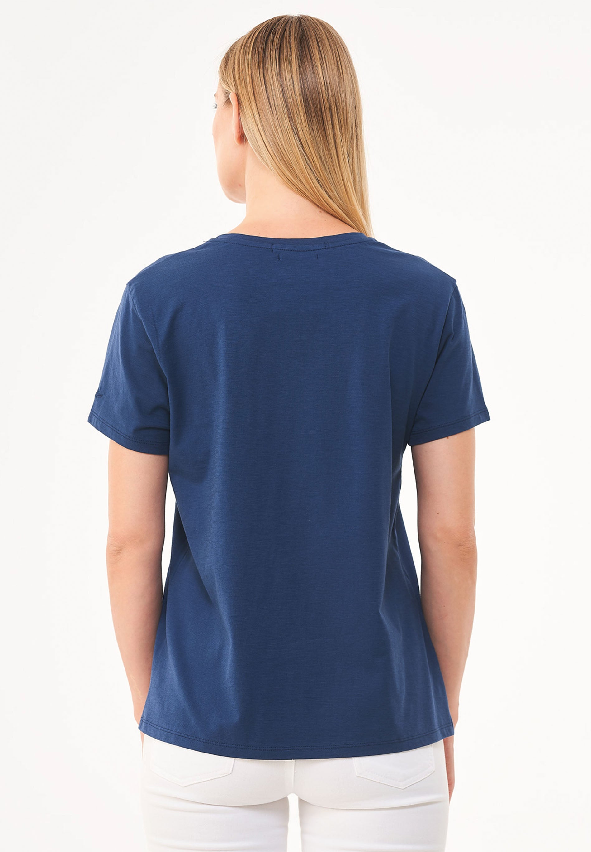 Basic T-Shirt aus Bio-Baumwolle mit V-Ausschnitt