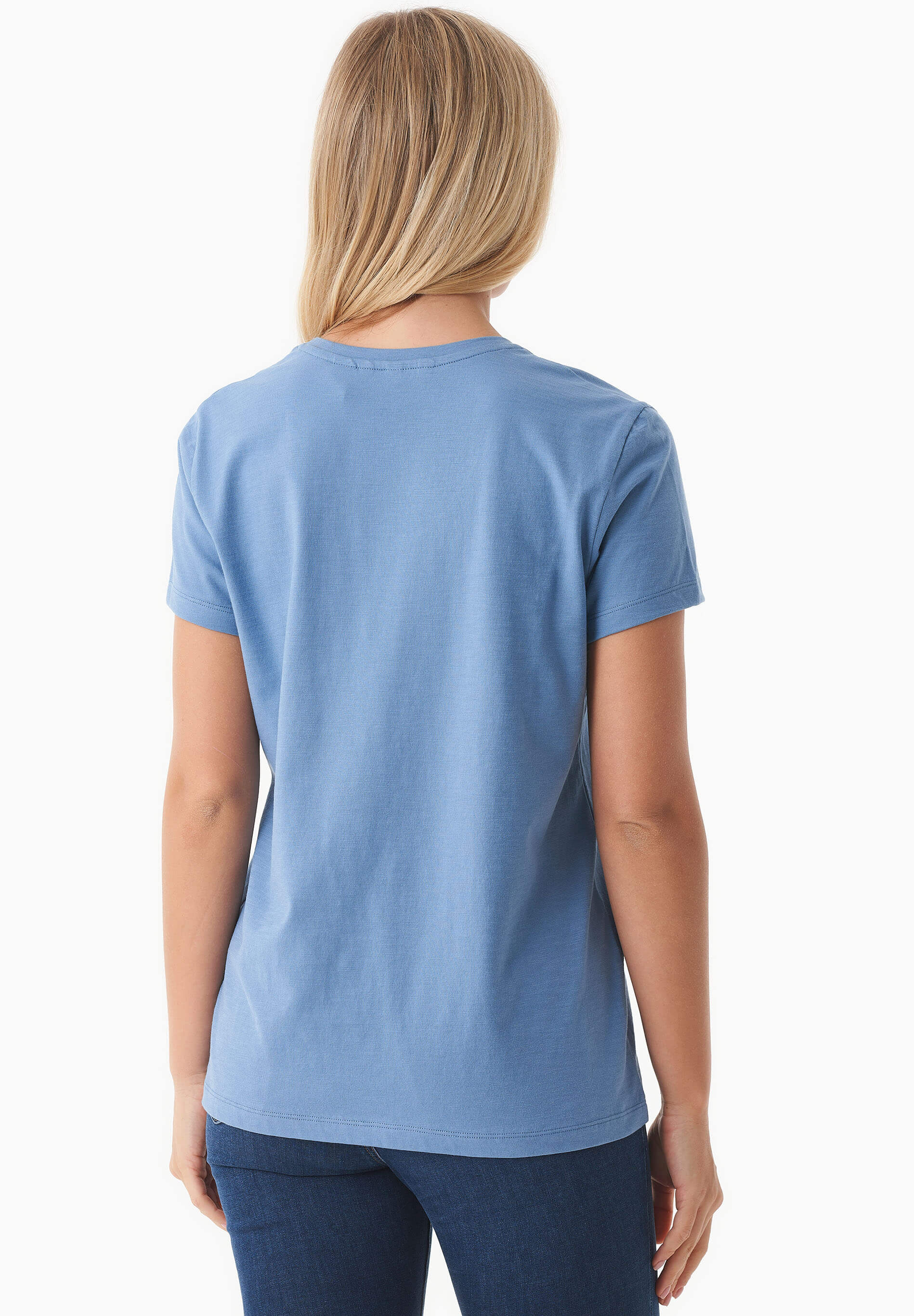 Basic T-Shirt aus Bio-Baumwolle mit V-Ausschnitt