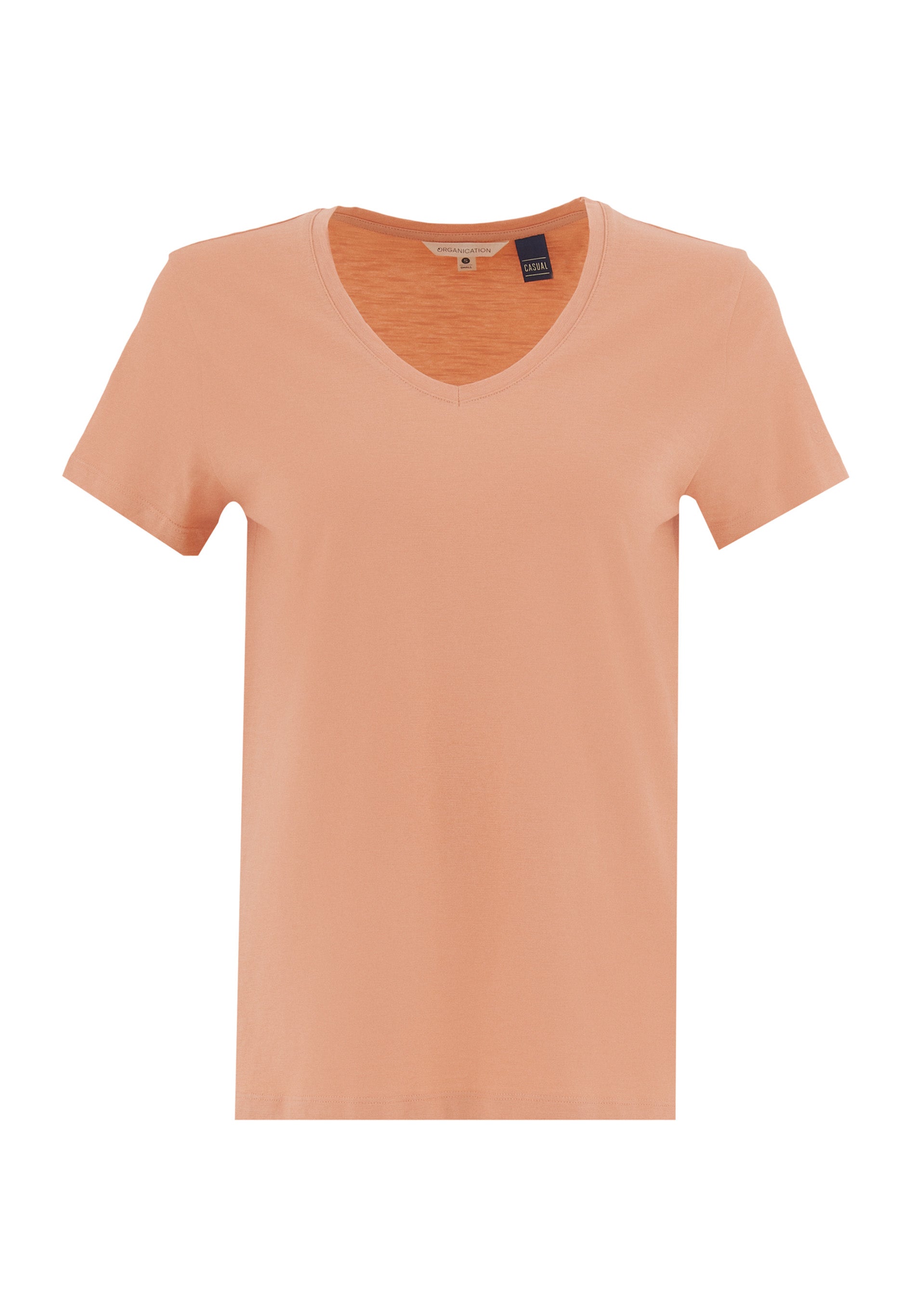 Basic T-Shirt aus Bio-Baumwolle mit V-Ausschnitt