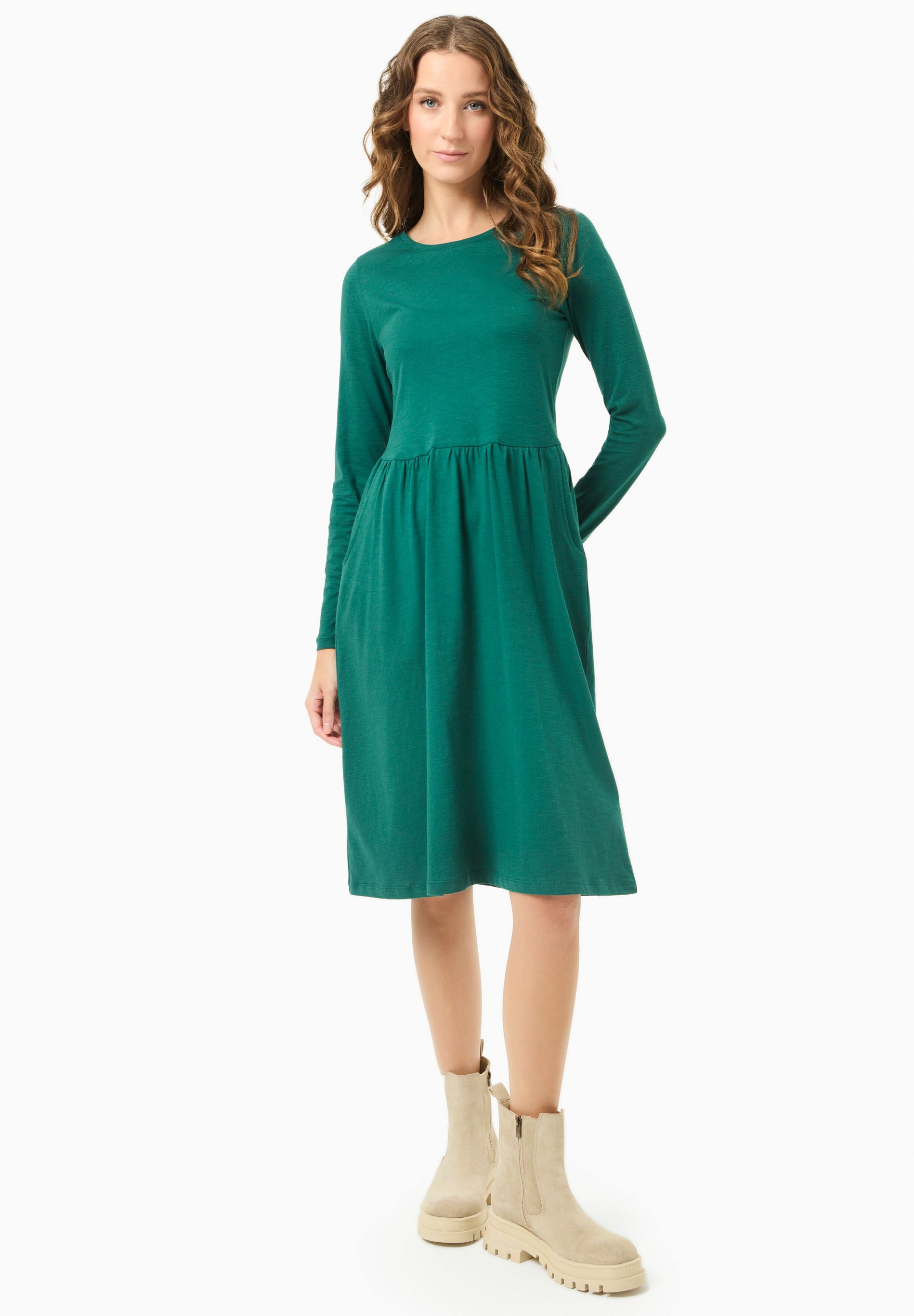 Langarm-Jerseykleid aus Bio-Baumwolle