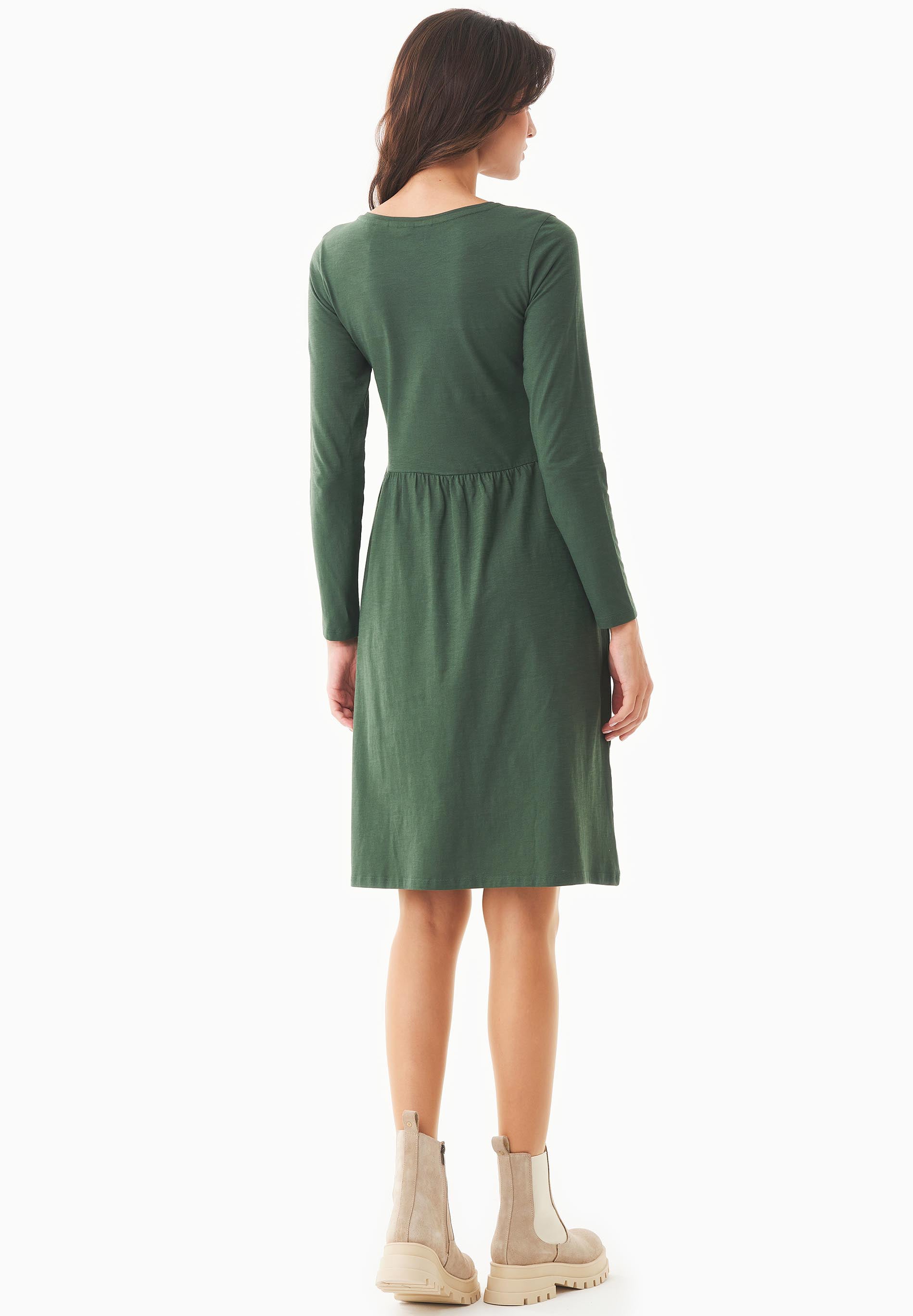 Langarm-Jerseykleid aus Bio-Baumwolle
