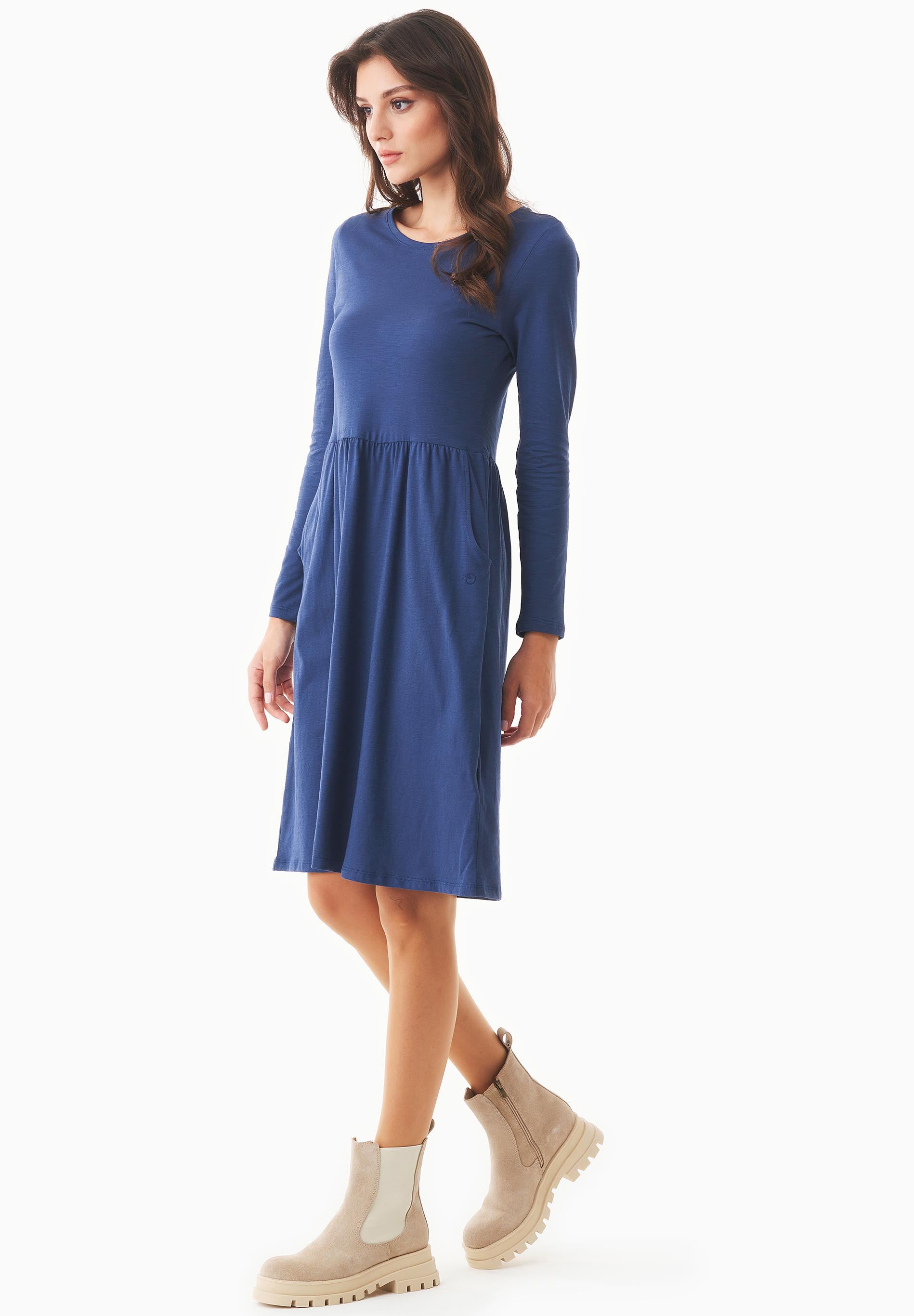 Langarm-Jerseykleid aus Bio-Baumwolle
