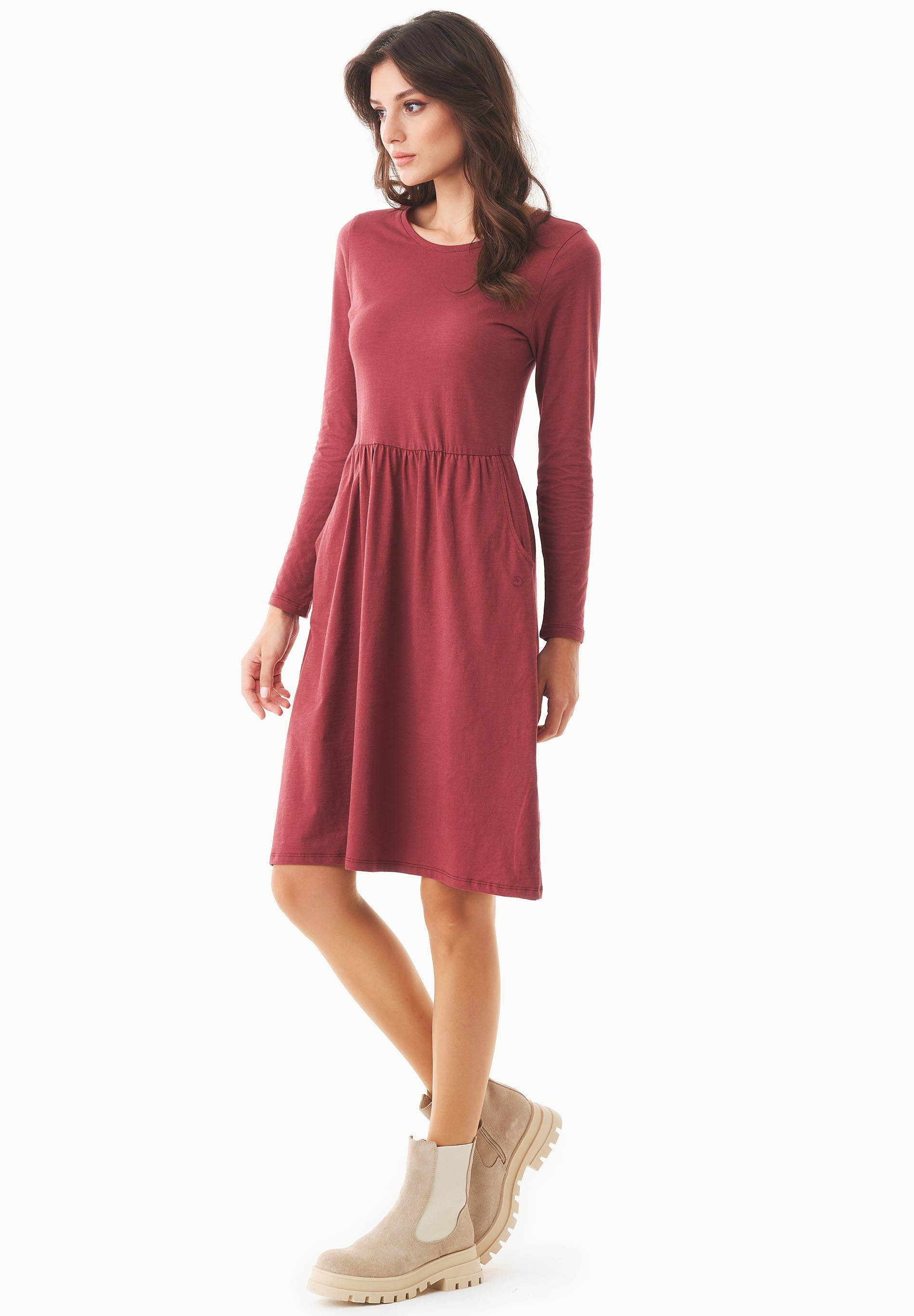 Langarm-Jerseykleid aus Bio-Baumwolle