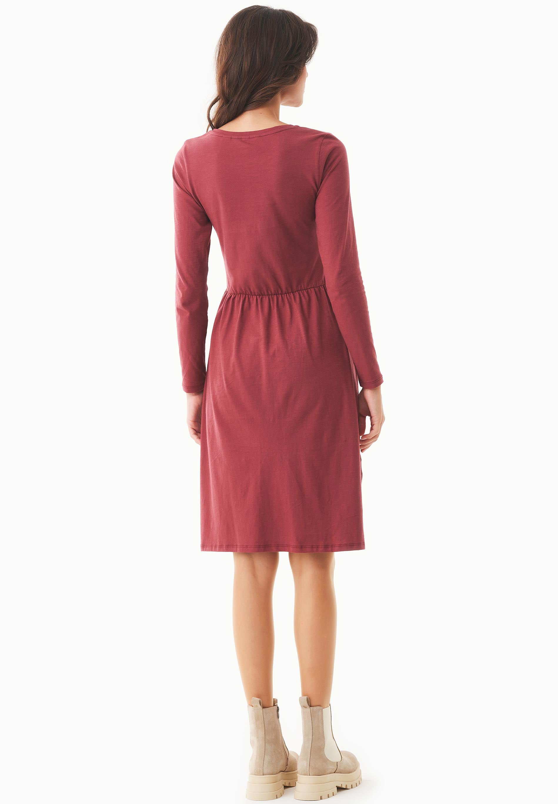 Langarm-Jerseykleid aus Bio-Baumwolle