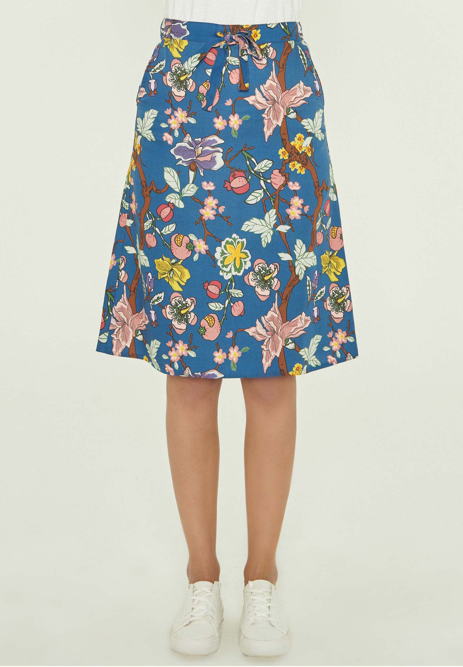 Midirock aus TENCEL™ Lyocell mit Allover-Print