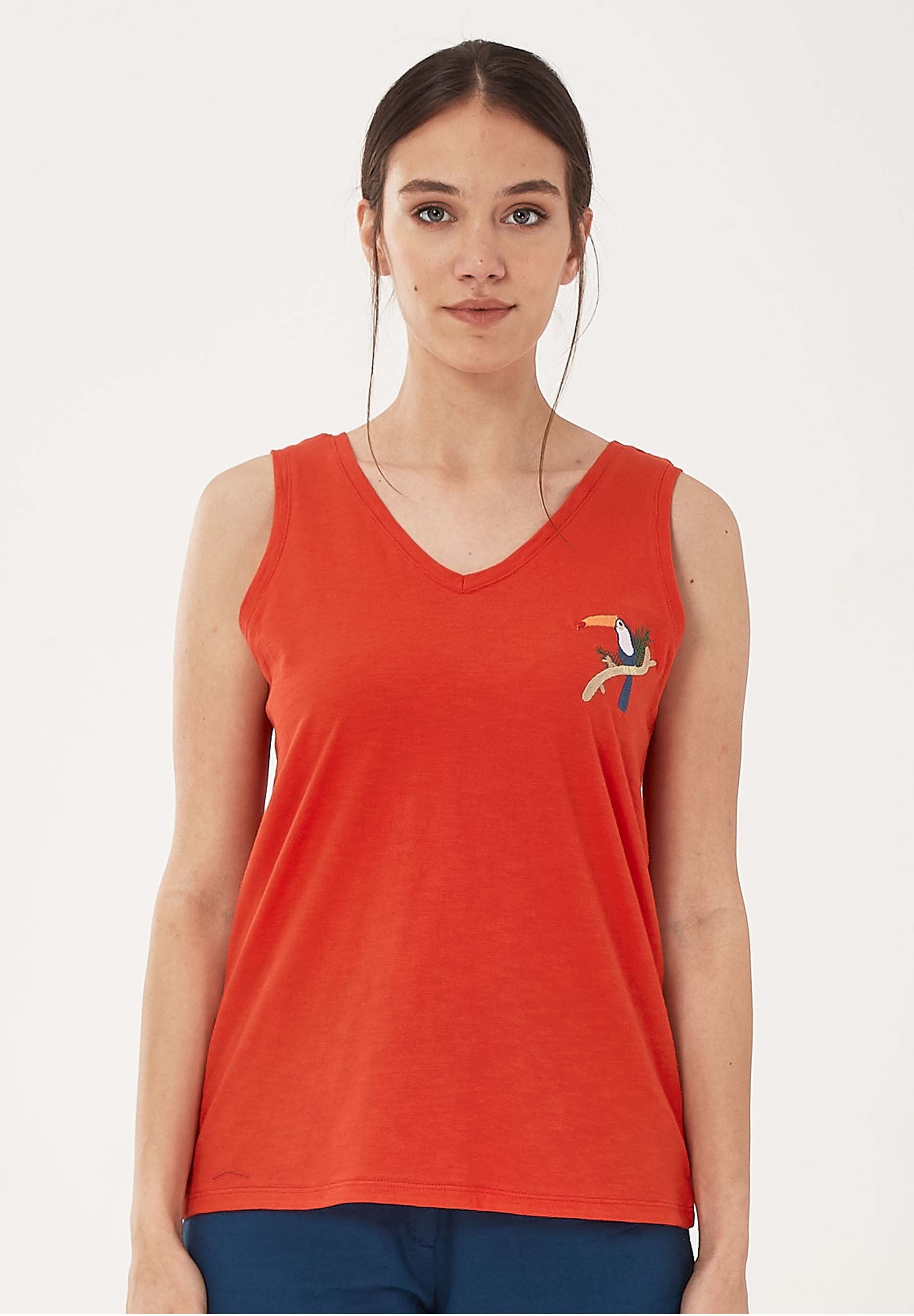 Tank-Top aus Bio-Baumwolle mit Stickerei