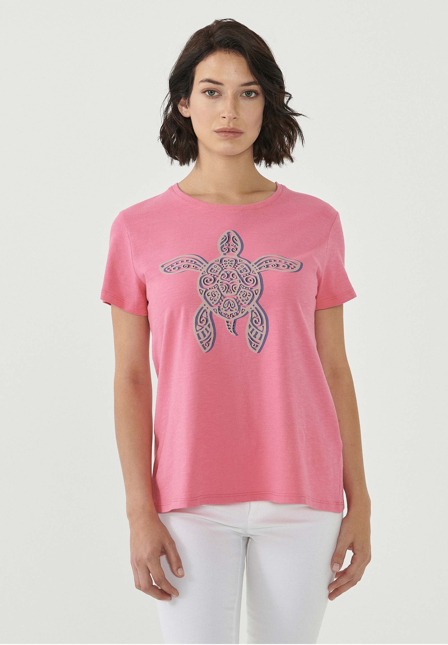 T-Shirt aus Bio-Baumwolle mit Schildkröten-Print