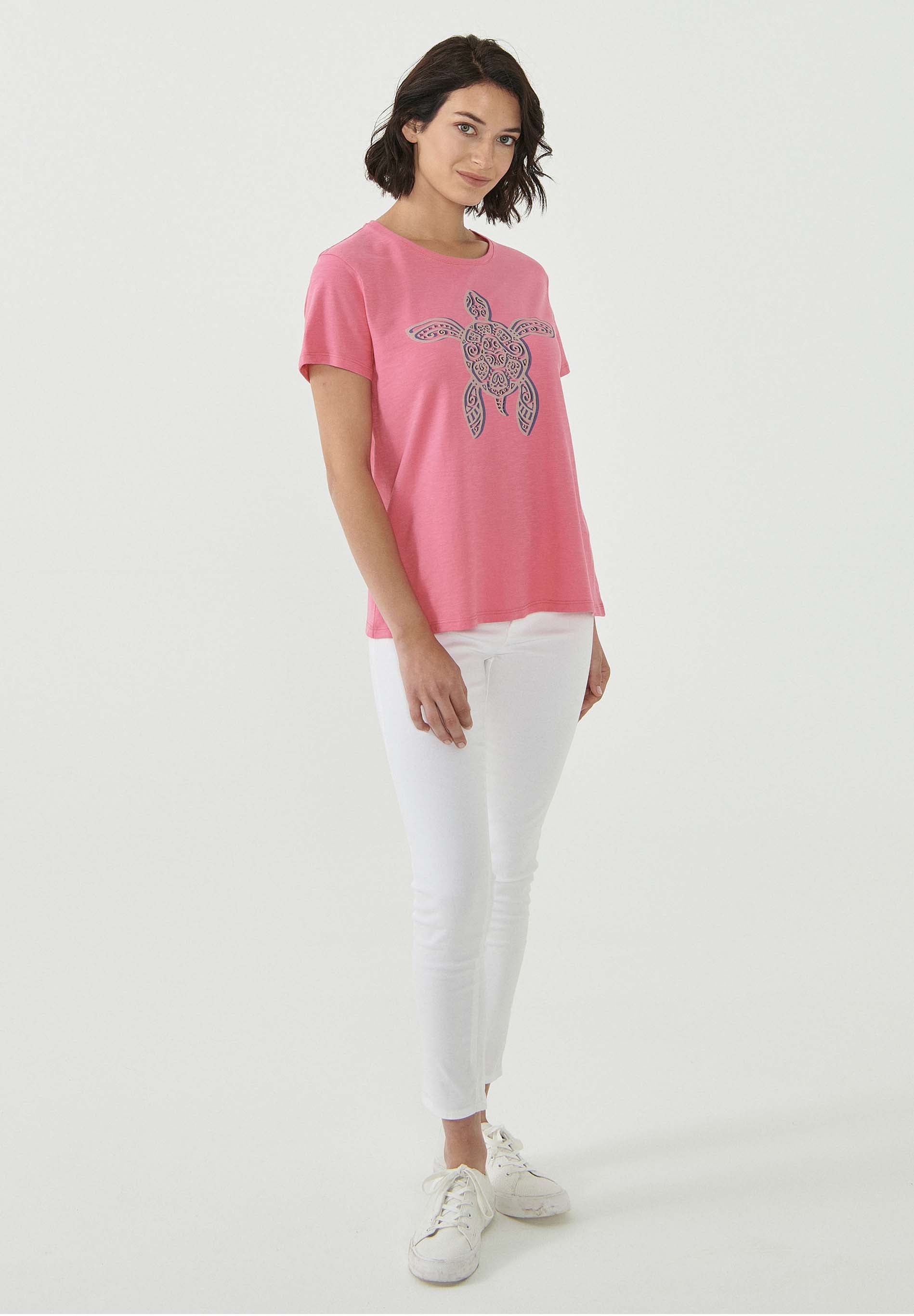 T-Shirt aus Bio-Baumwolle mit Schildkröten-Print