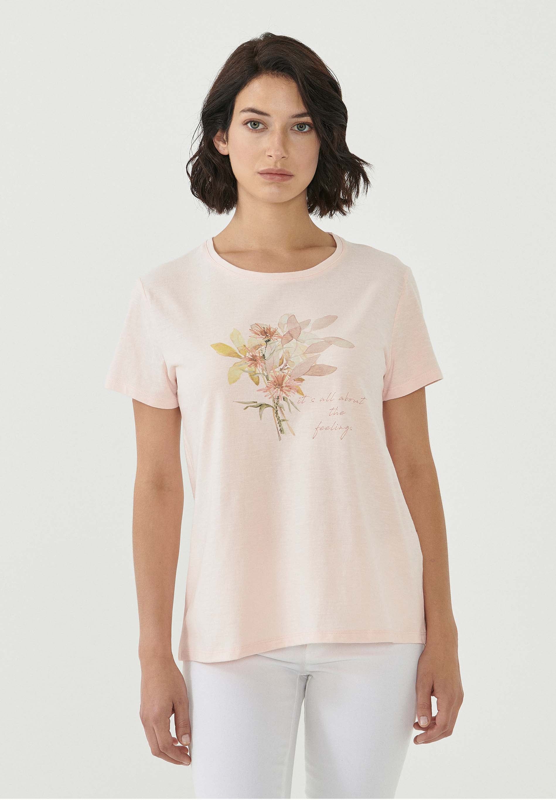 T-Shirt aus Bio-Baumwolle mit Blumen-Print