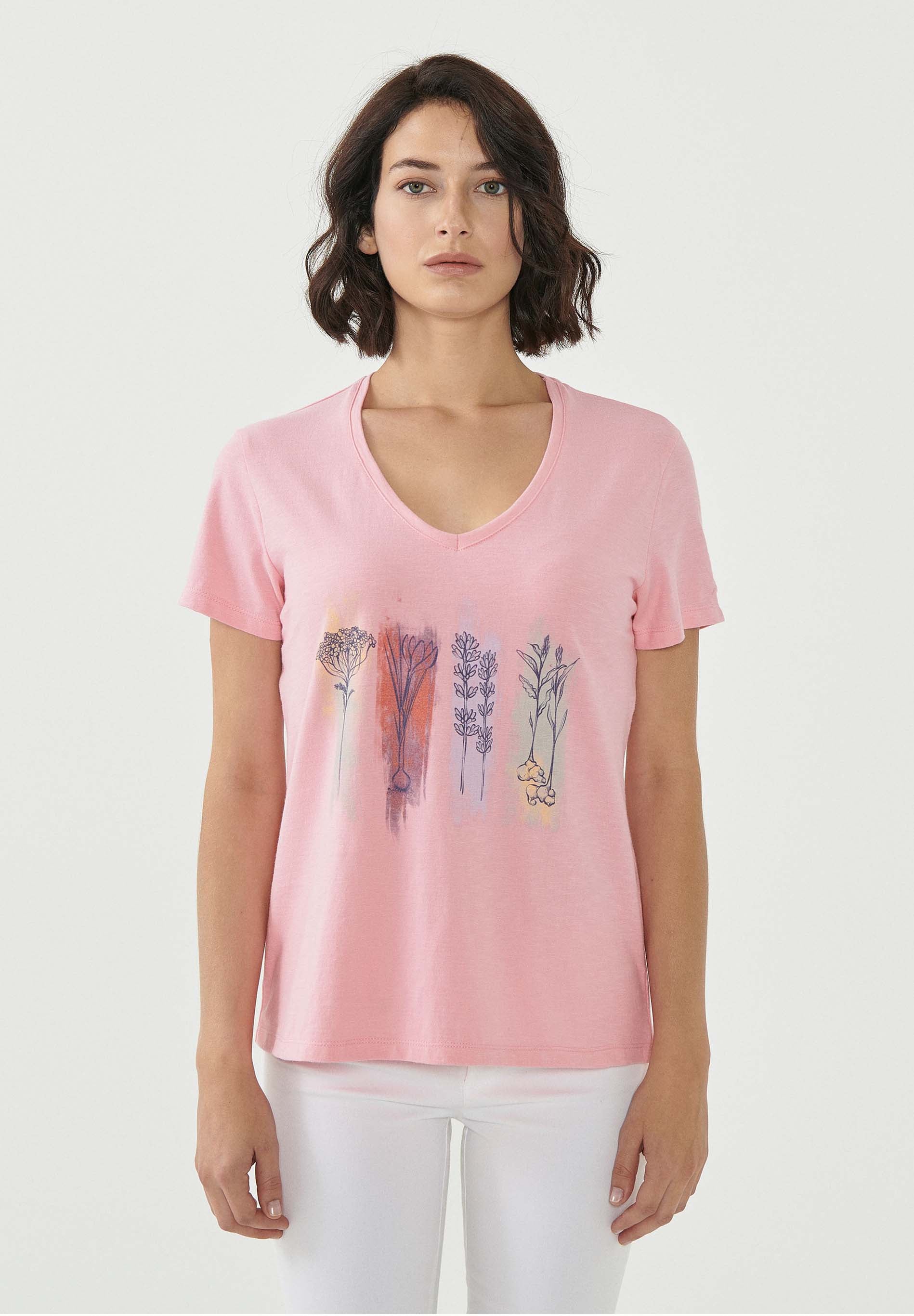 T-Shirt aus Bio-Baumwolle mit Blumen-Print