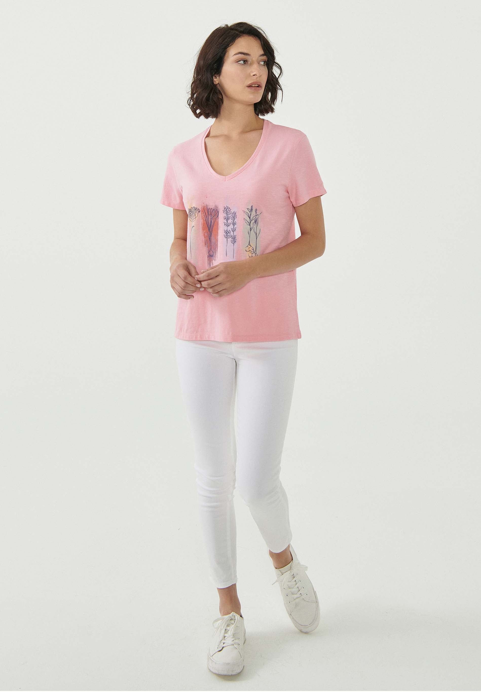 T-Shirt aus Bio-Baumwolle mit Blumen-Print