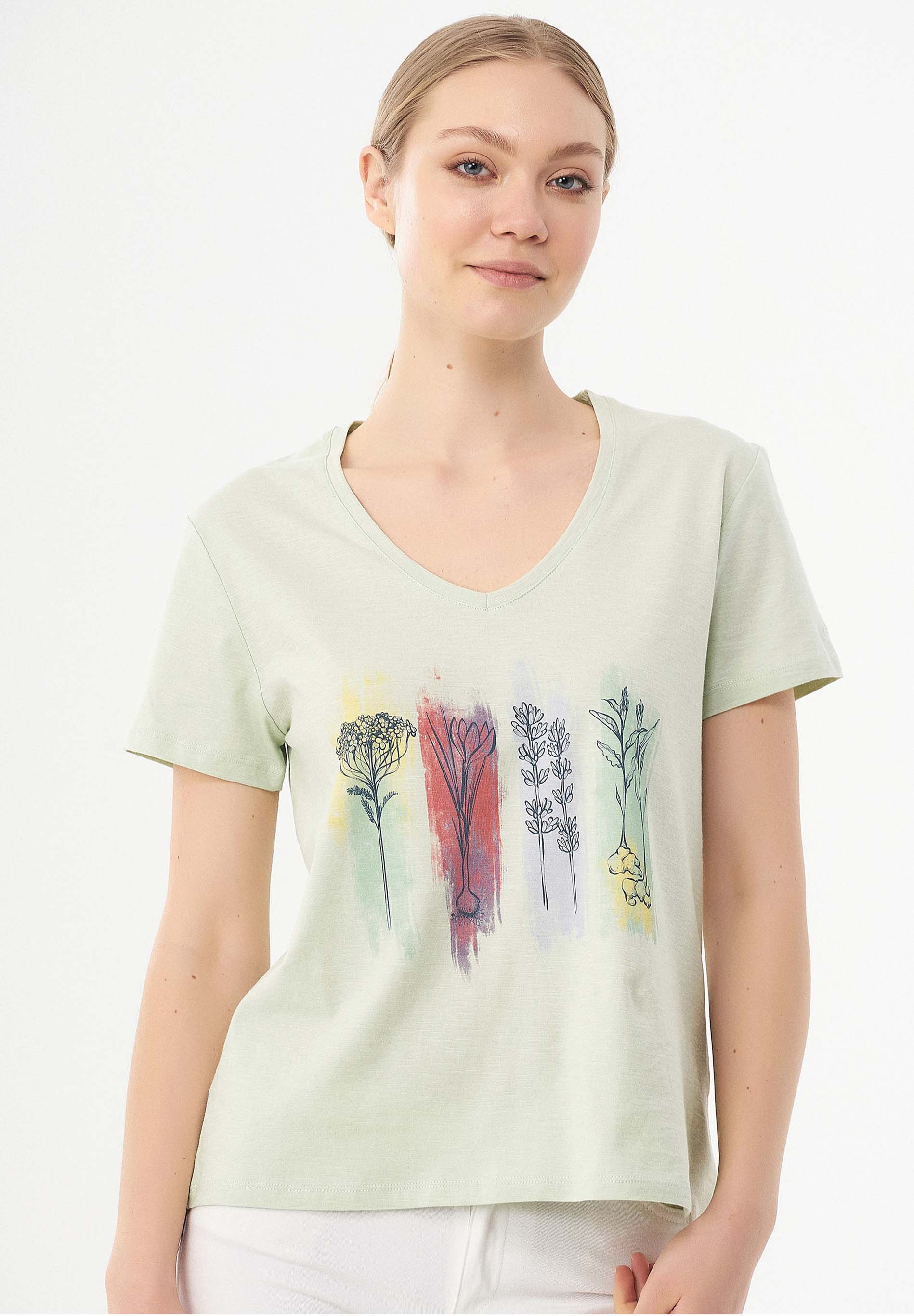 T-Shirt aus Bio-Baumwolle mit Blumen-Print