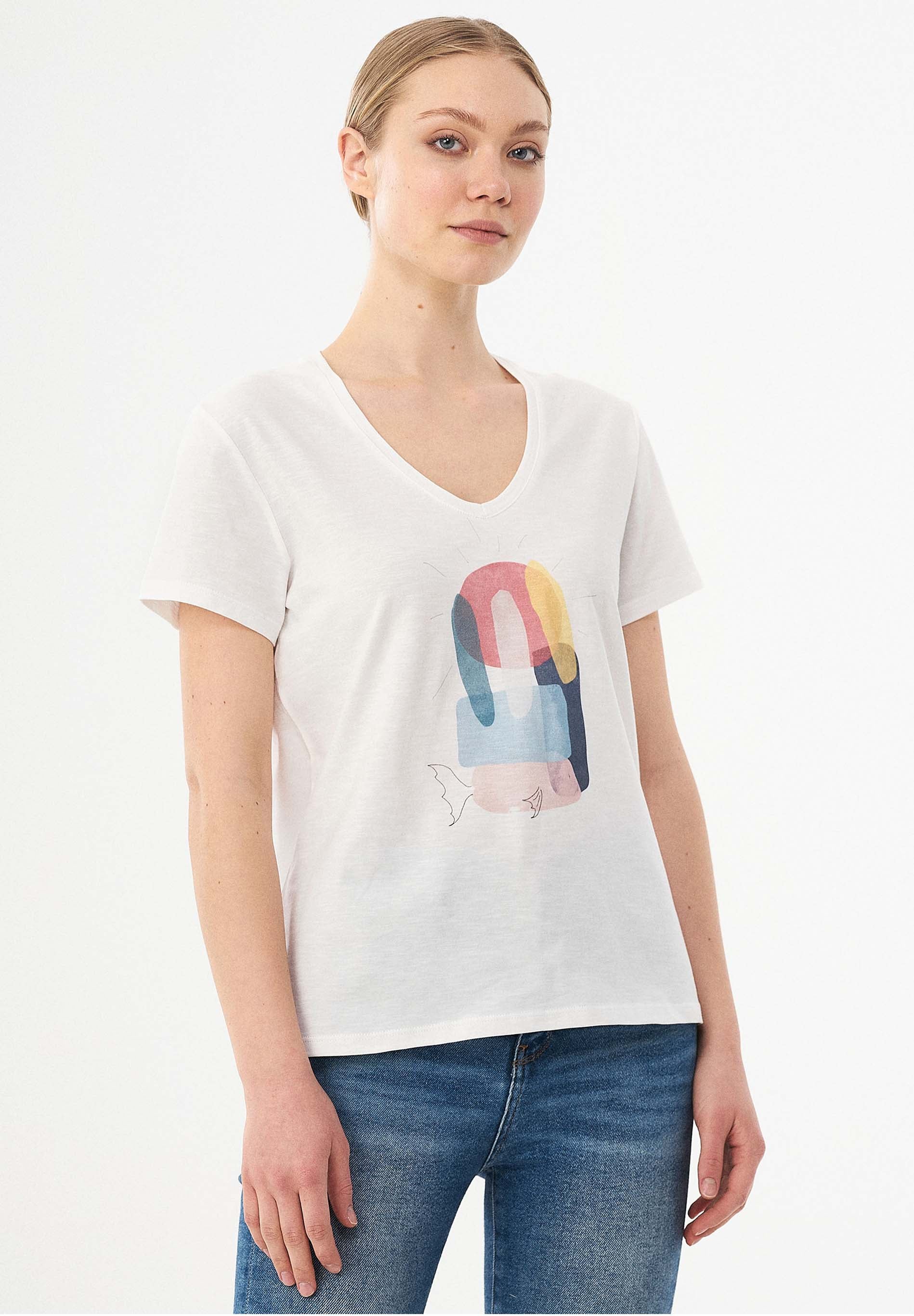 T-Shirt aus Bio-Baumwolle mit Print