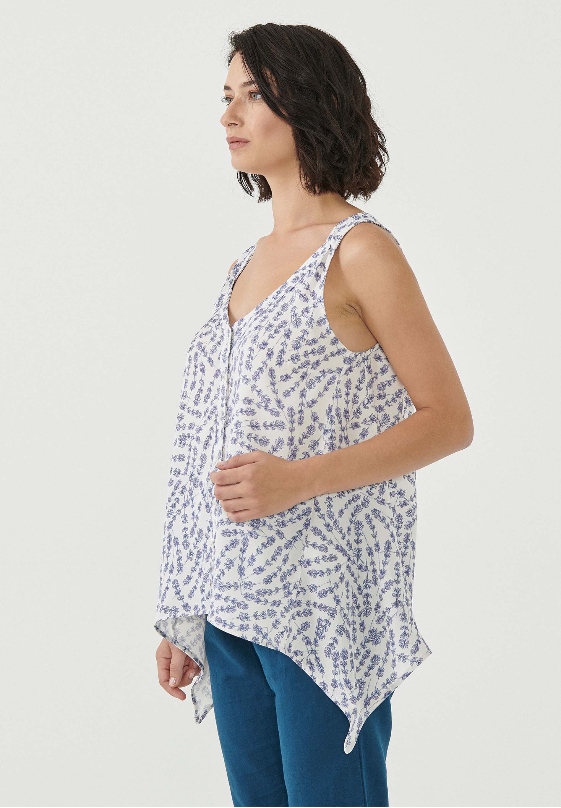 Blusentop aus TENCEL™ Lyocell mit Blumenmuster