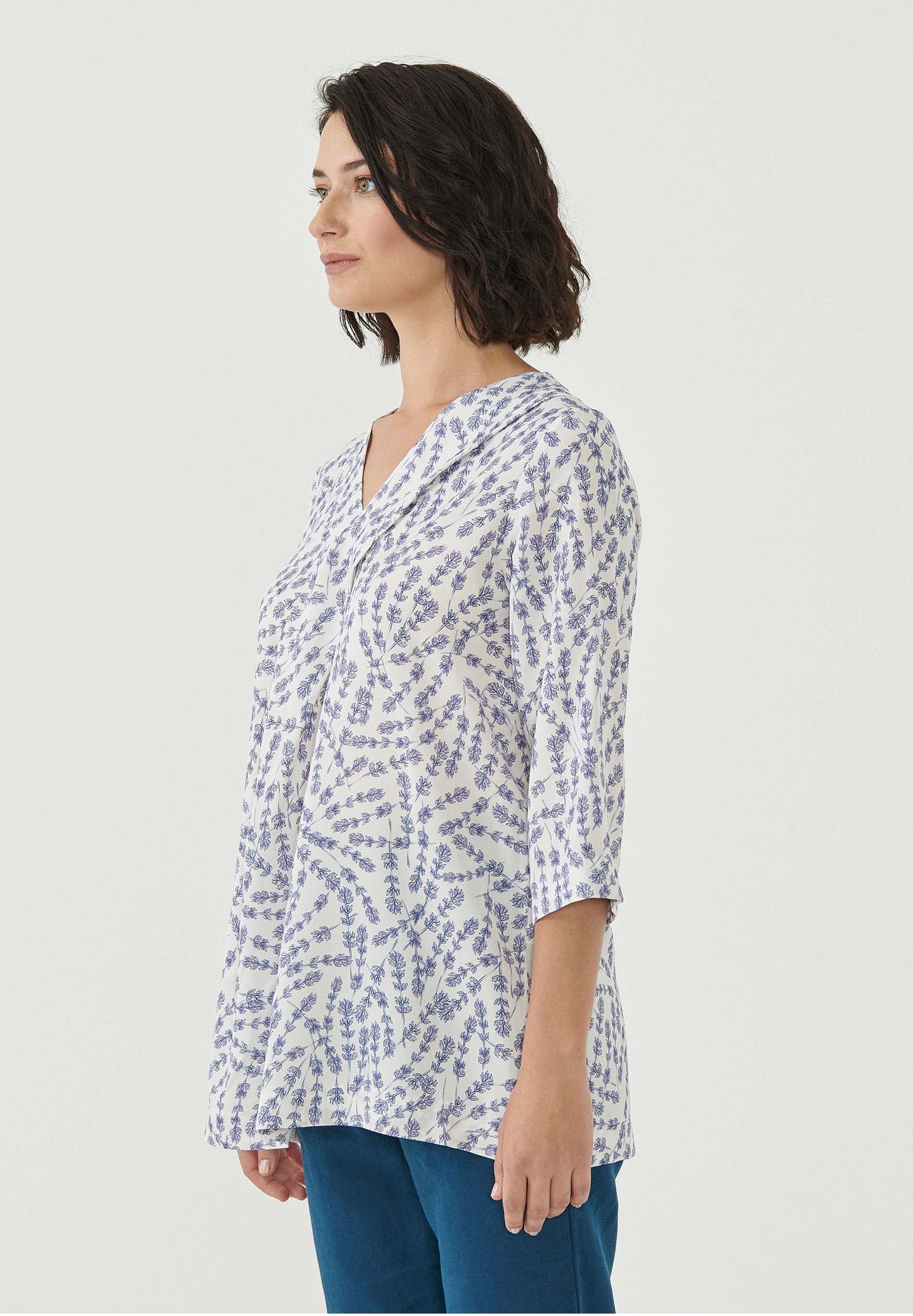 3/4-Arm Shirt aus TENCEL™ Lyocell mit Blumenmuster