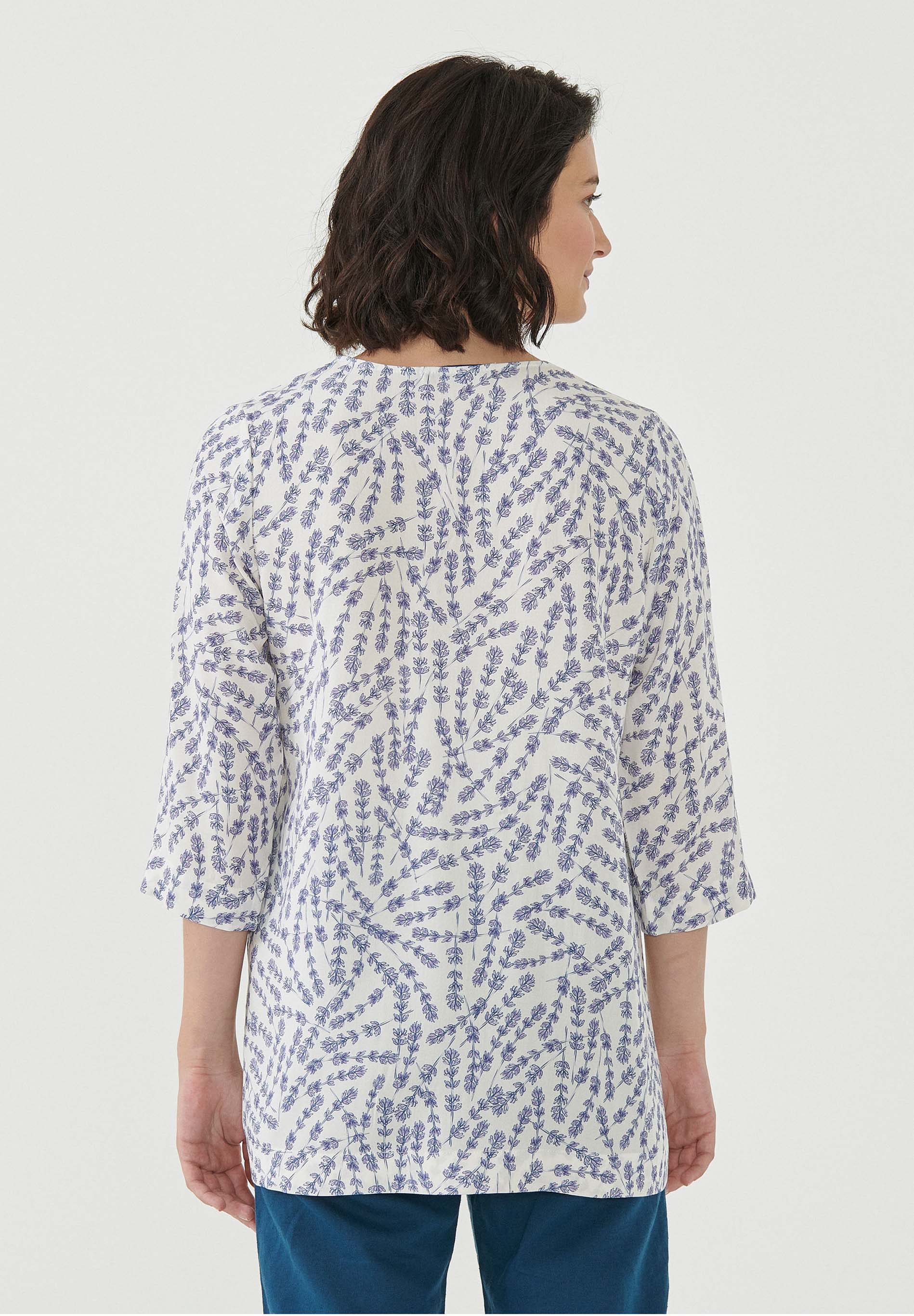 3/4-Arm Shirt aus TENCEL™ Lyocell mit Blumenmuster