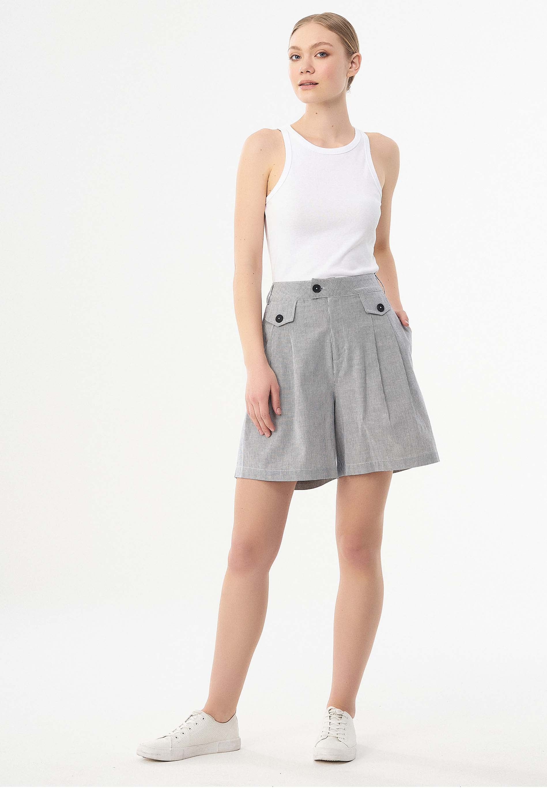 Shorts aus Bio-Baumwolle mit Streifenmuster