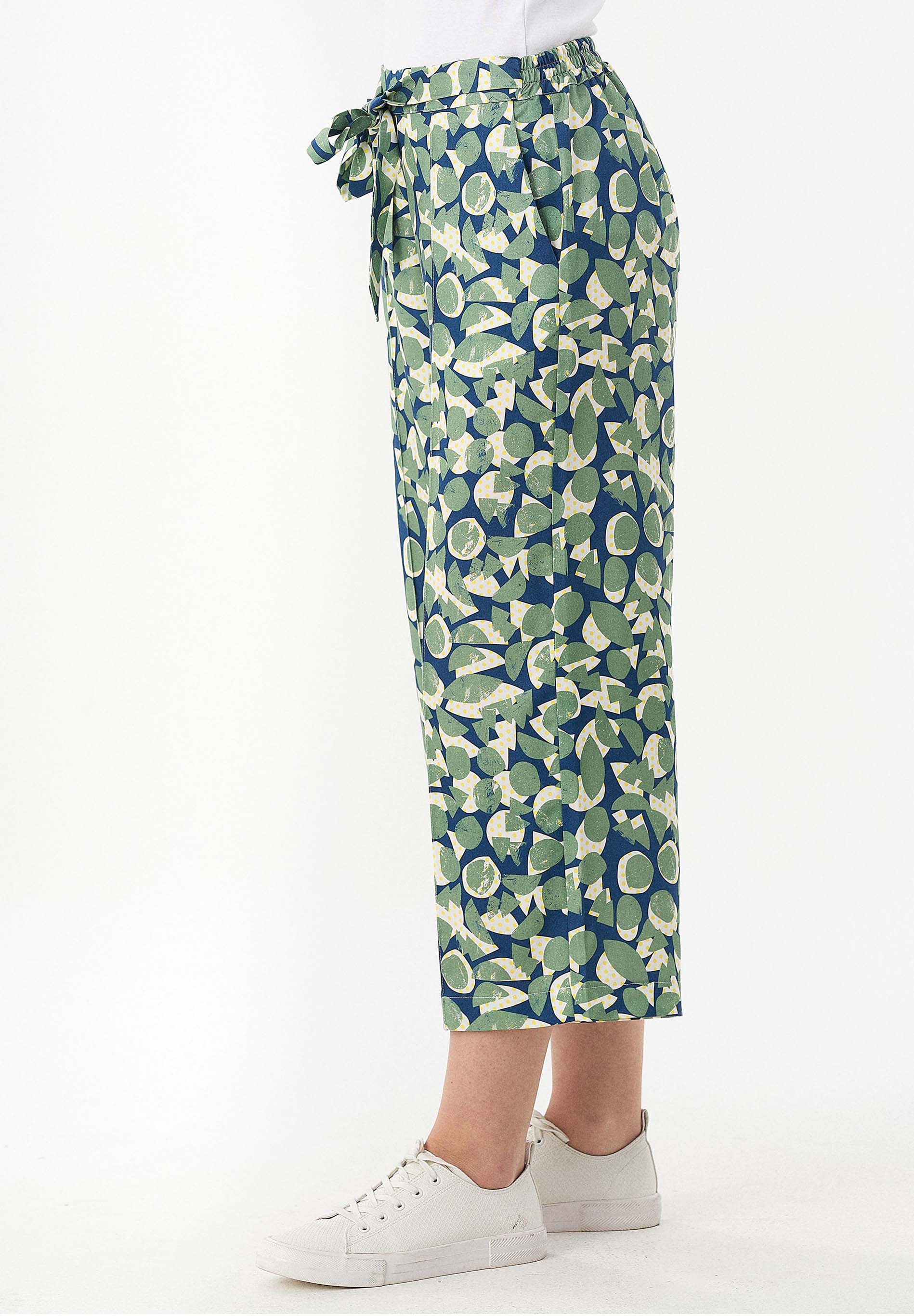 Culotte Hose aus TENCEL™ Lyocell mit Allover-Print