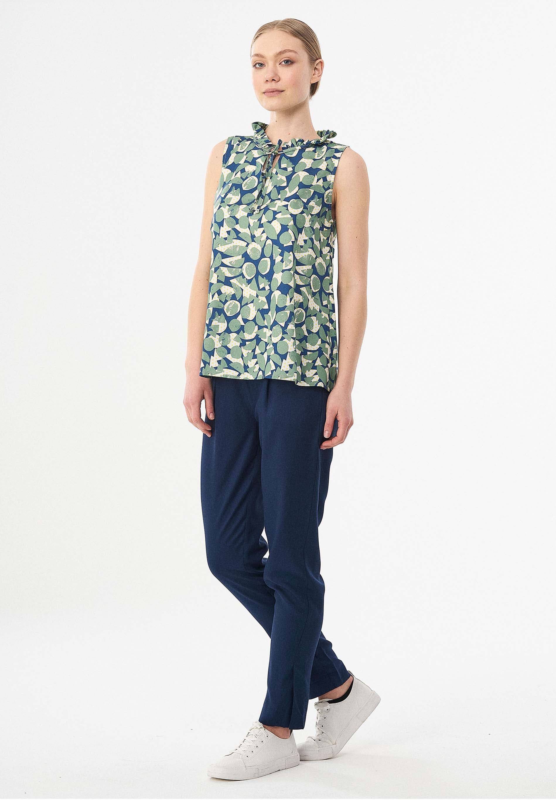 Blusentop aus TENCEL™ Lyocell mit Allover-Print
