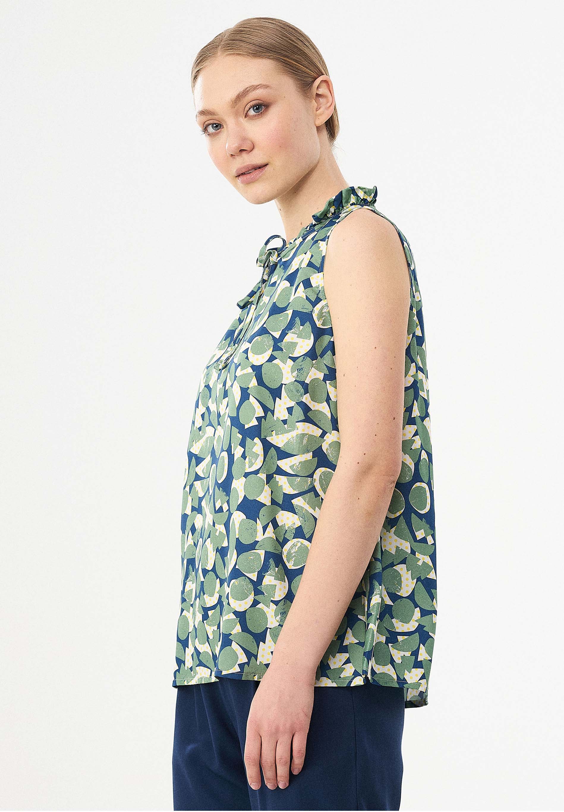 Blusentop aus TENCEL™ Lyocell mit Allover-Print