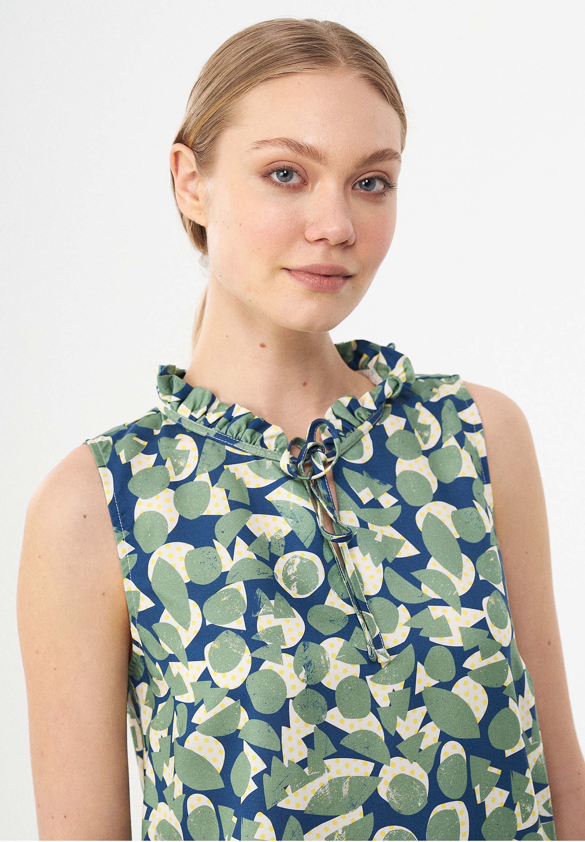 Blusentop aus TENCEL™ Lyocell mit Allover-Print
