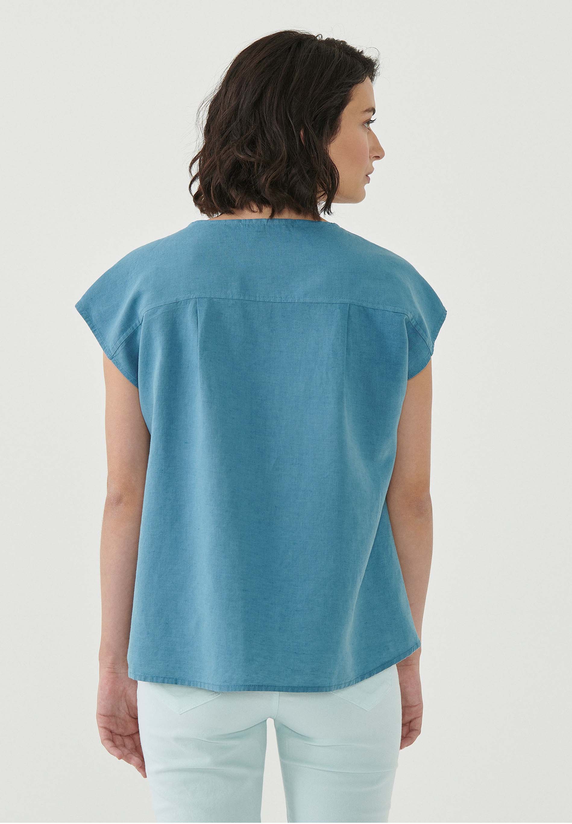 Bluse aus Leinen und Bio-Baumwolle