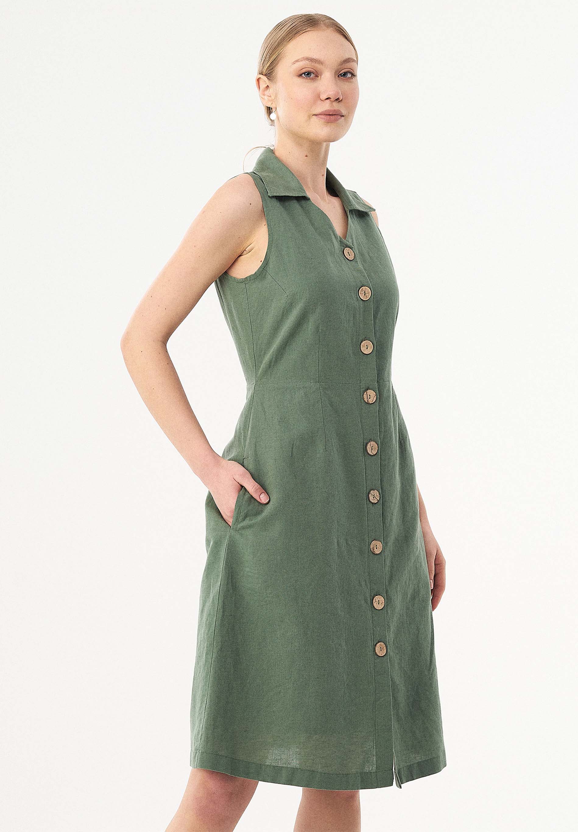 Hemdkleid aus Leinen und Bio-Baumwolle