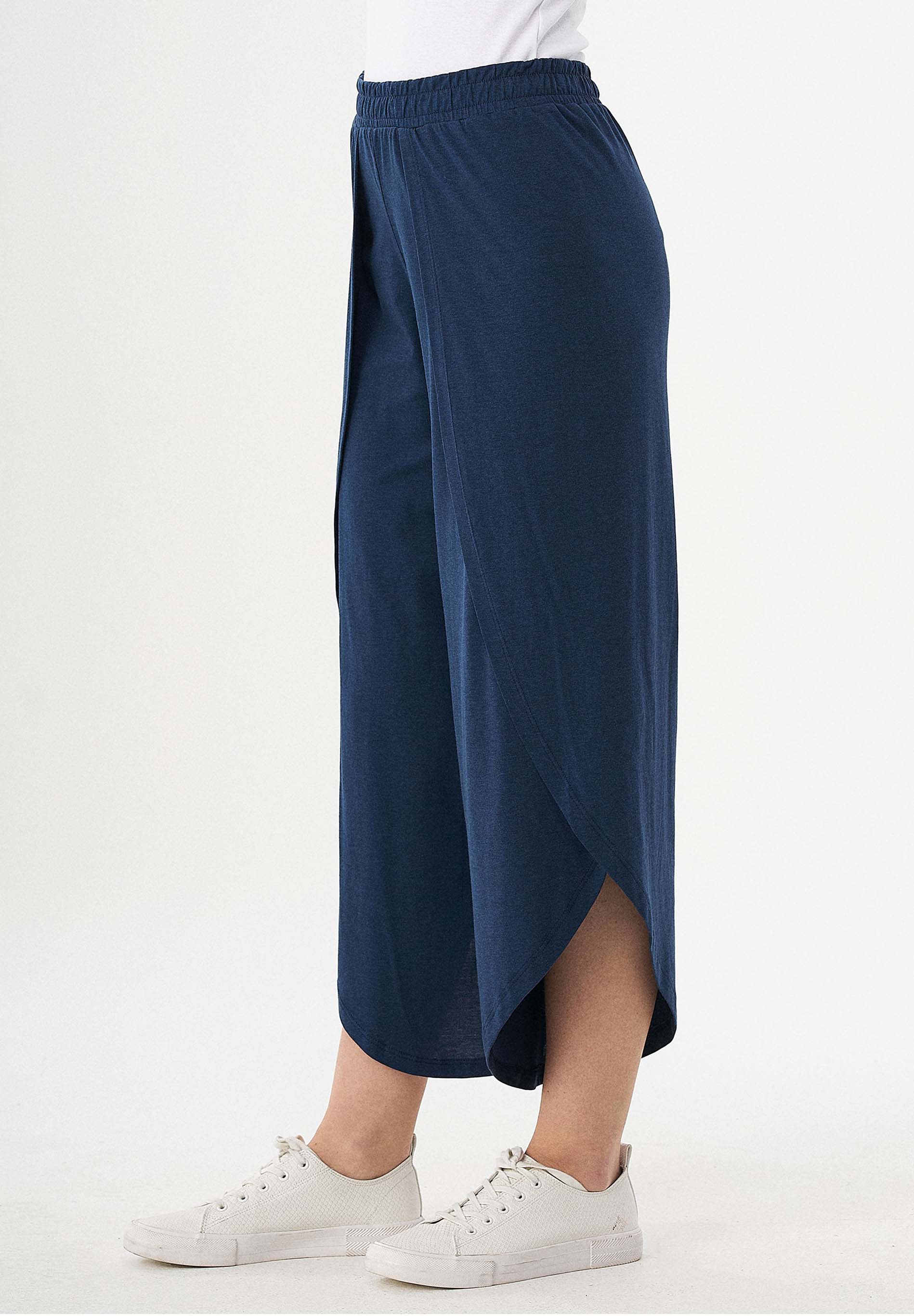 Jerseyhose aus TENCEL™ Lyocell-Mix mit weitem Beinschnitt